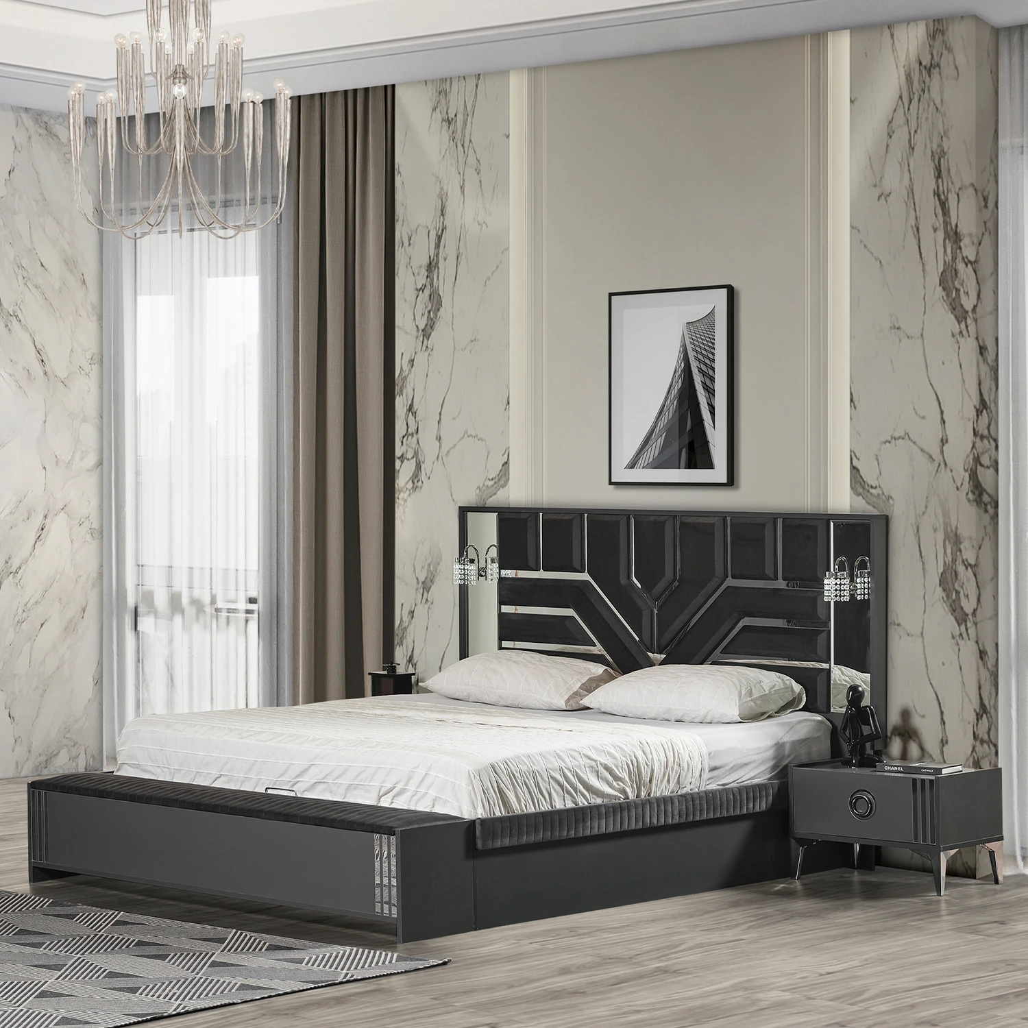 Roma Benchli Bazalı Karyola