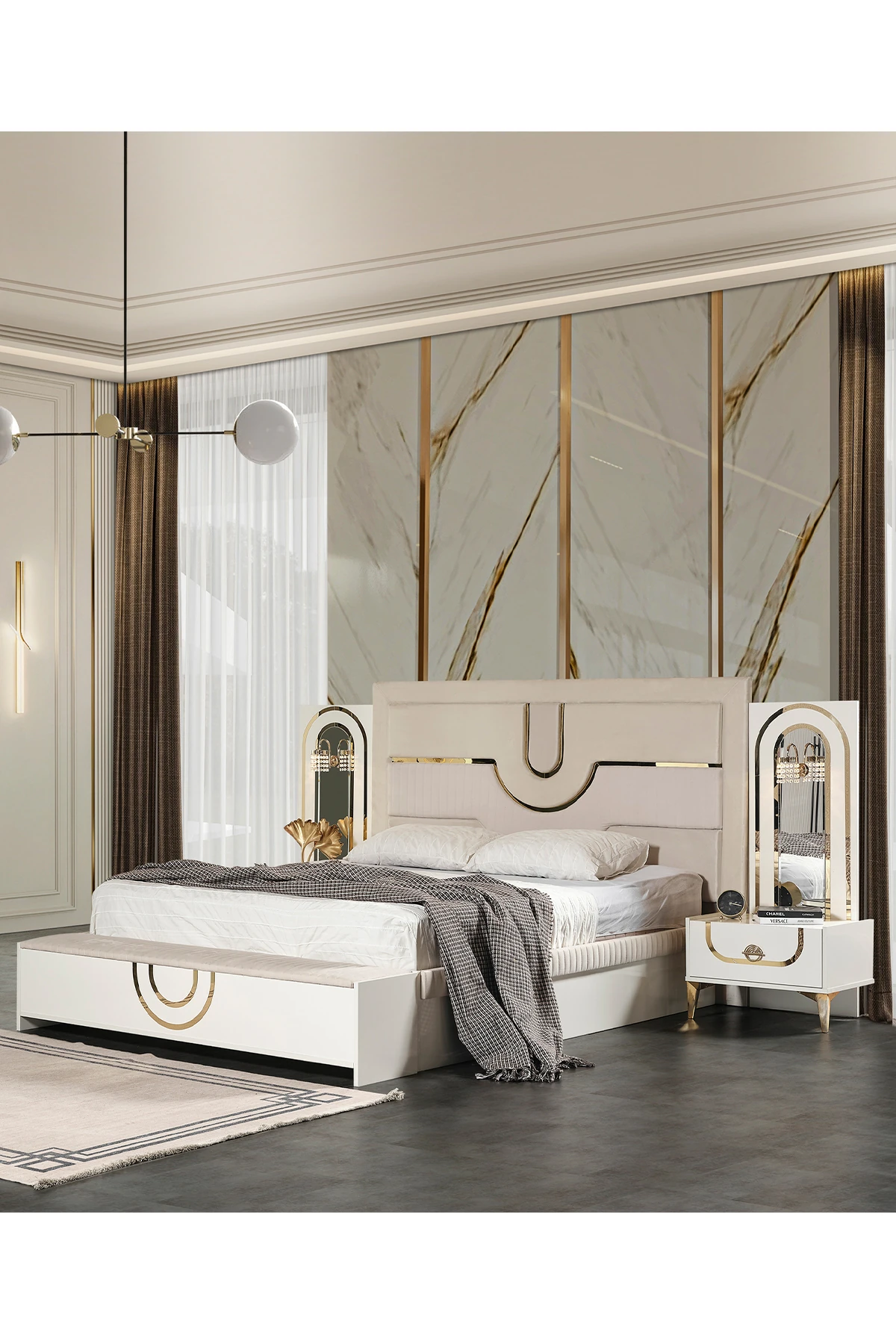 Safir Bazalı Karyola + Bench