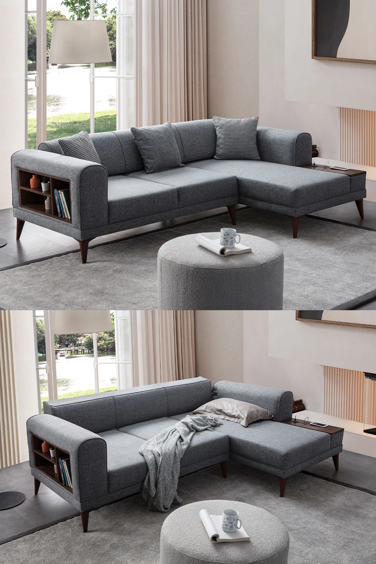 Drog Köşe Koltuk Takımı Gri