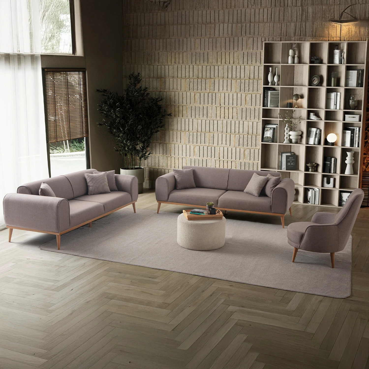 Rebull 3+3+1 Koltuk Takımı Kahverengi - Edsyhome