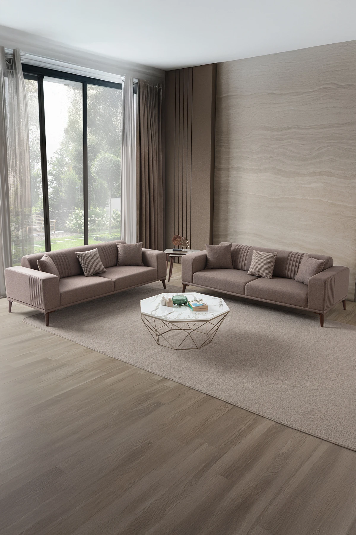 Regnar 3+3 Koltuk Takımı Kahverengi