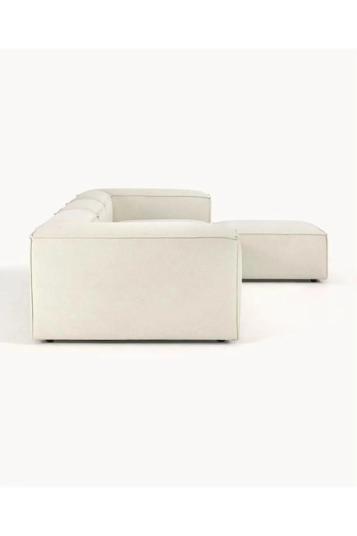 Mira Relax 4 Modül Köşe Koltuk Krem Keten Kumaş