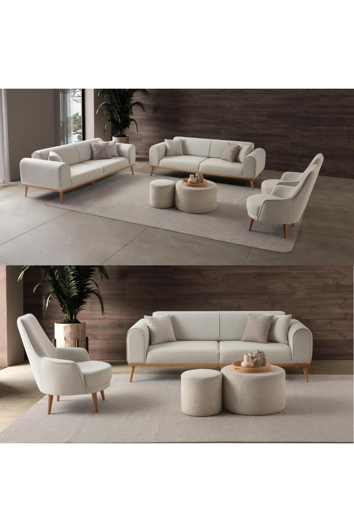 Rebull 3+3+1+1 Koltuk Takımı Bej