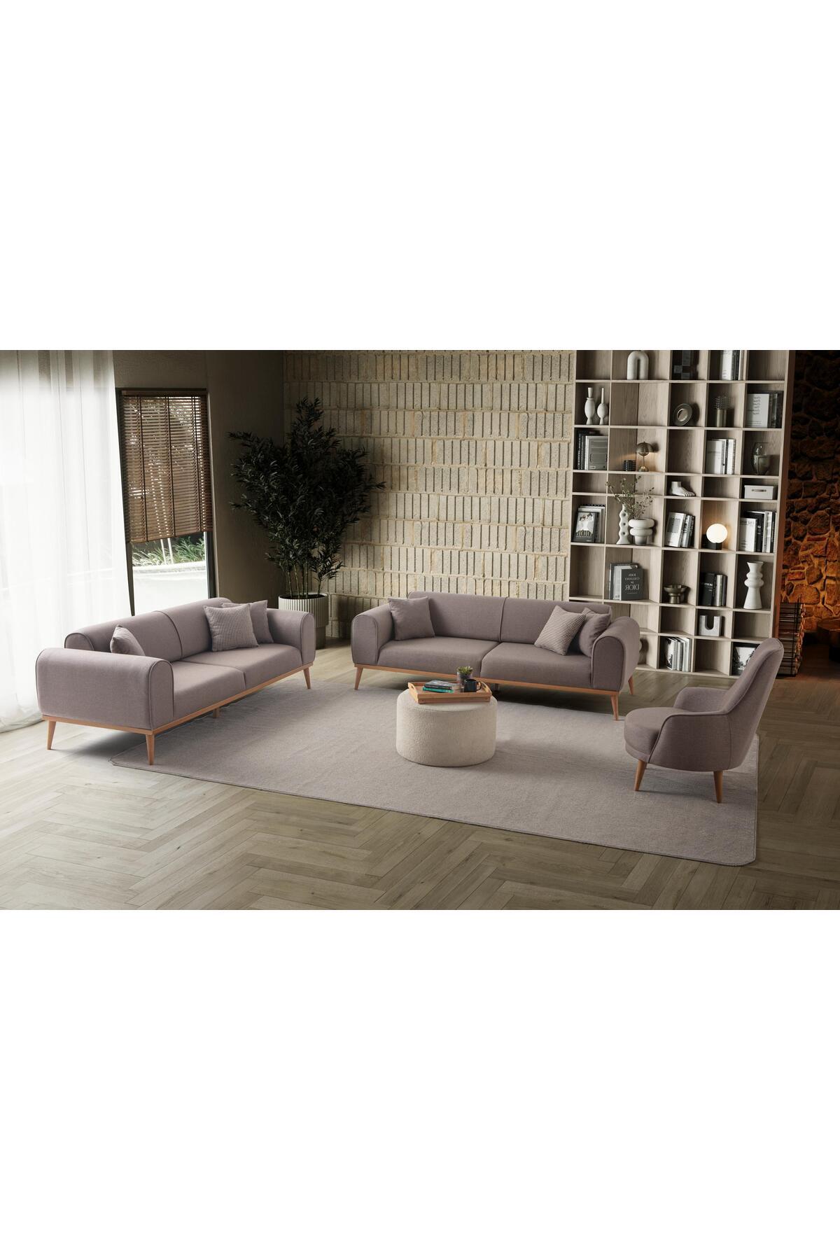 Rebull 3+3+1 Koltuk Takımı Kahverengi