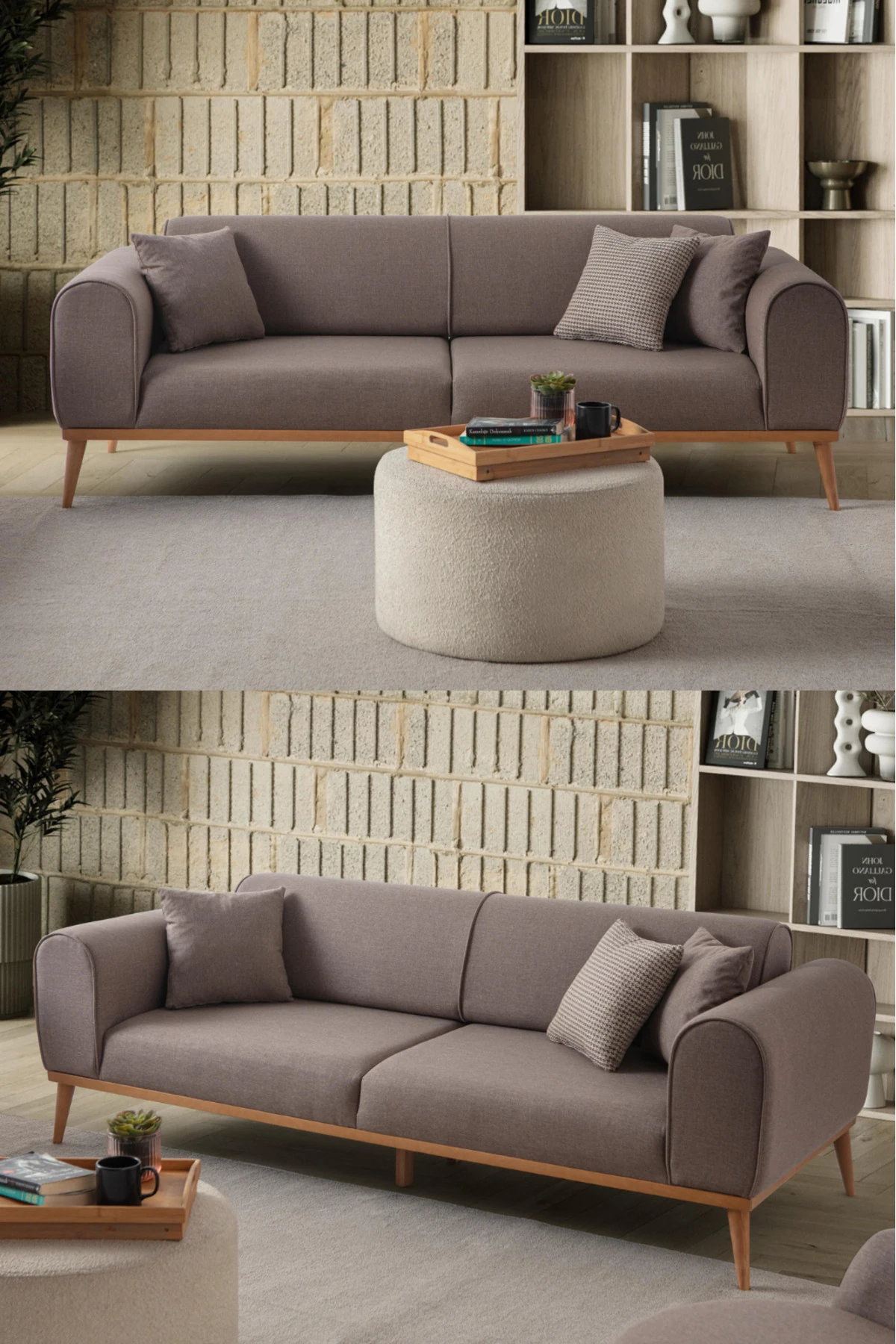 Rebull Üçlü Koltuk Kahverengi