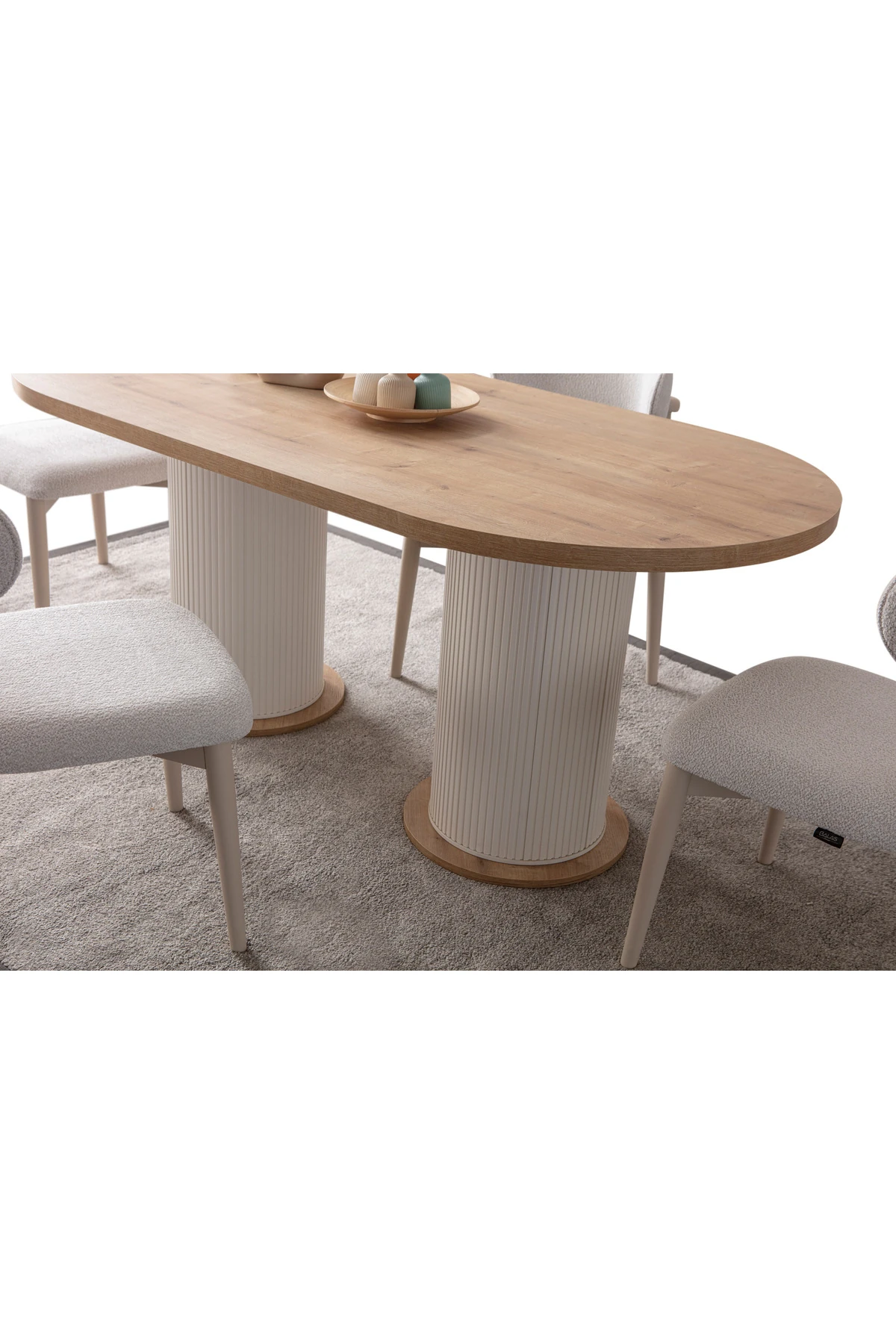 Safir Meşe Oval 4 Sandalyeli Masa Takımı