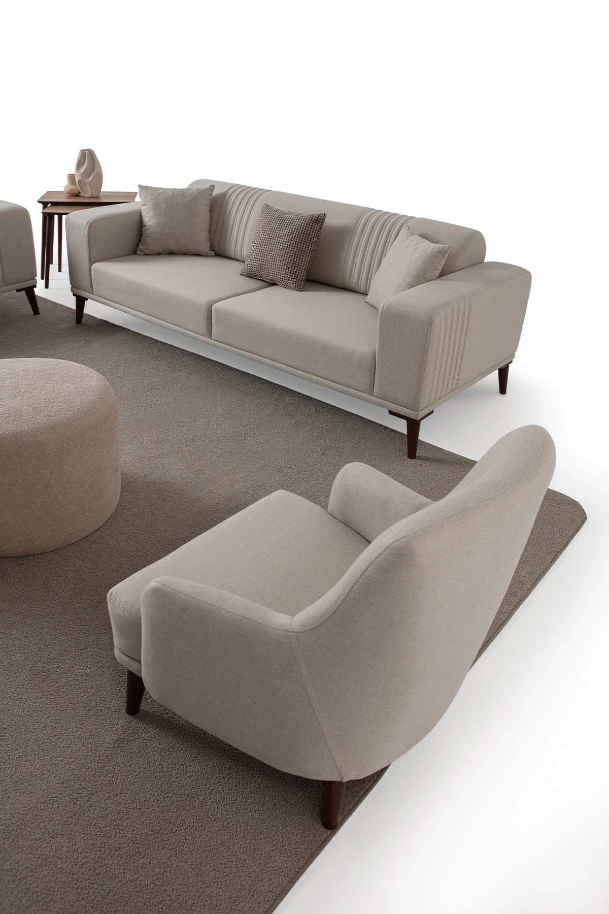 Regnar 3+3+1 Koltuk Takımı Krem