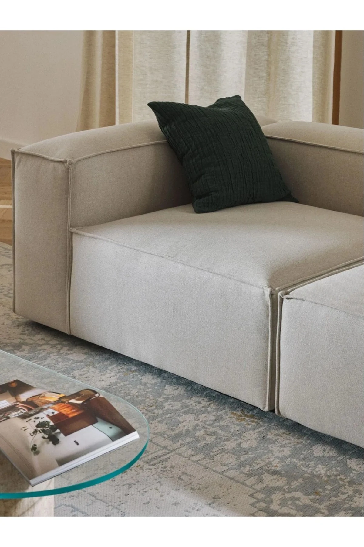 Mira 2 Modüler İkili Koltuk Keten Kırık Beyaz