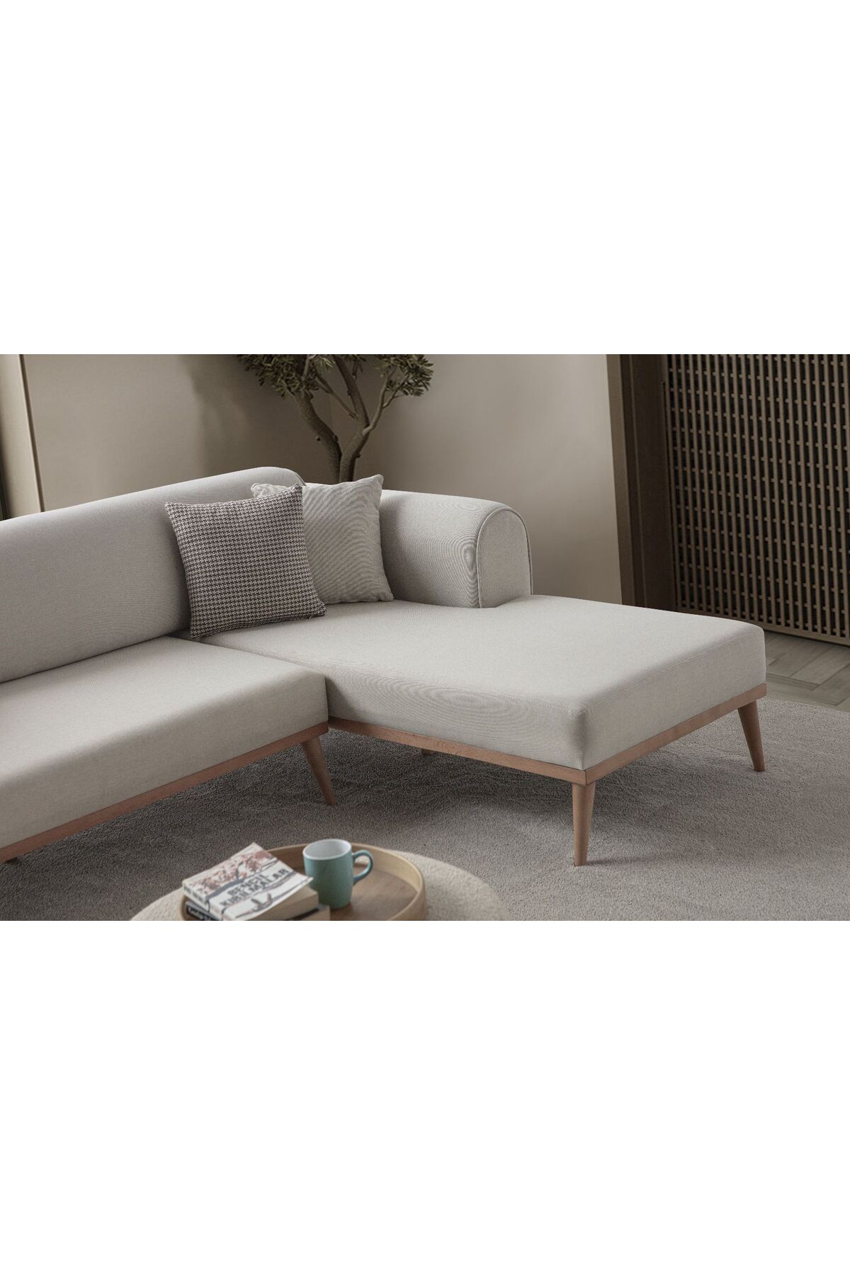 Rebull Köşe Koltuk Takımı Krem
