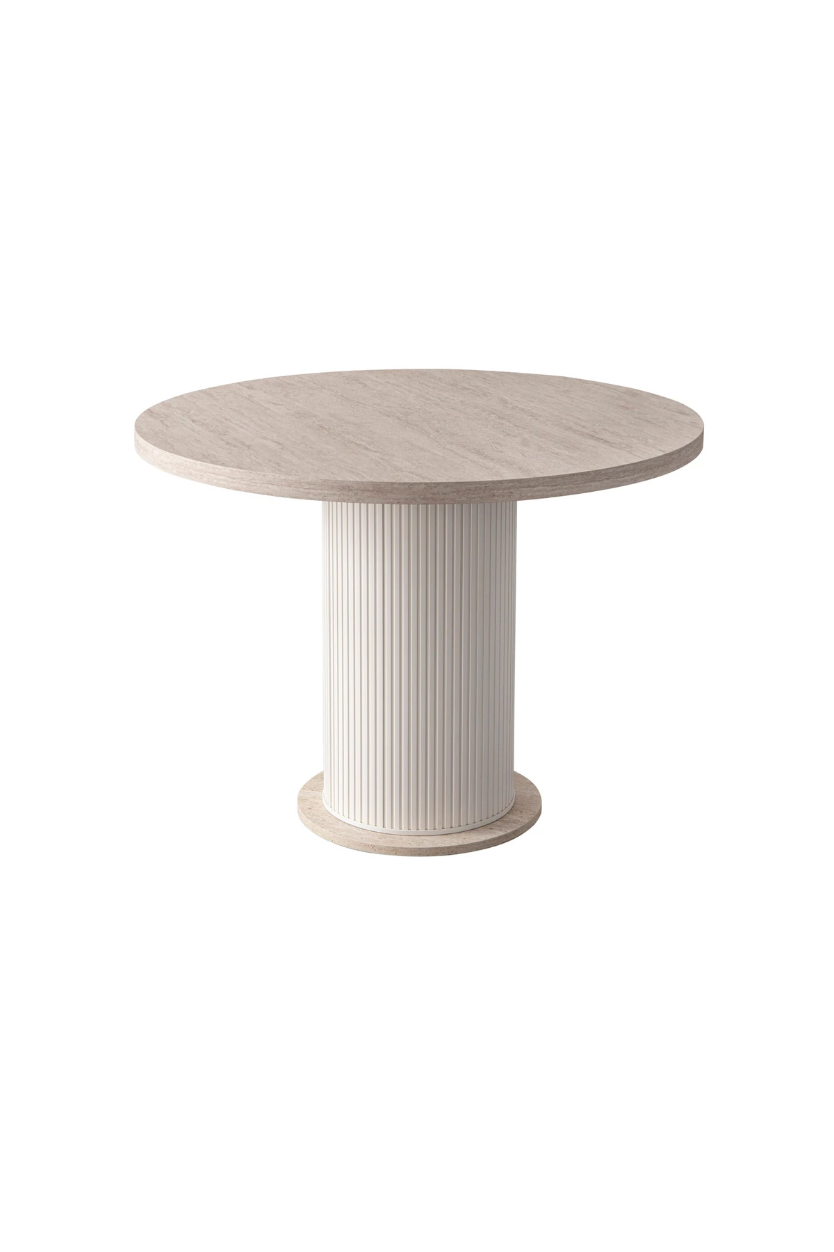 Traverten 2 Sandalyeli Yuvarlak Masa Takımı