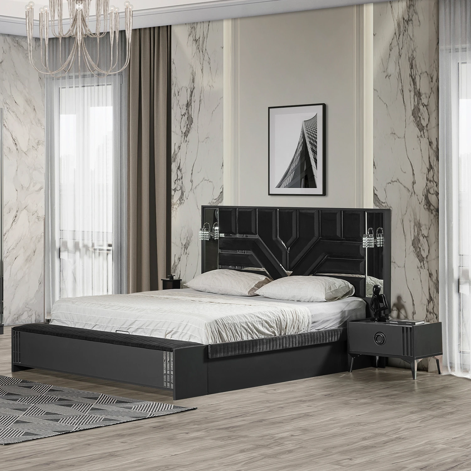 Roma Benchli Bazalı Karyola