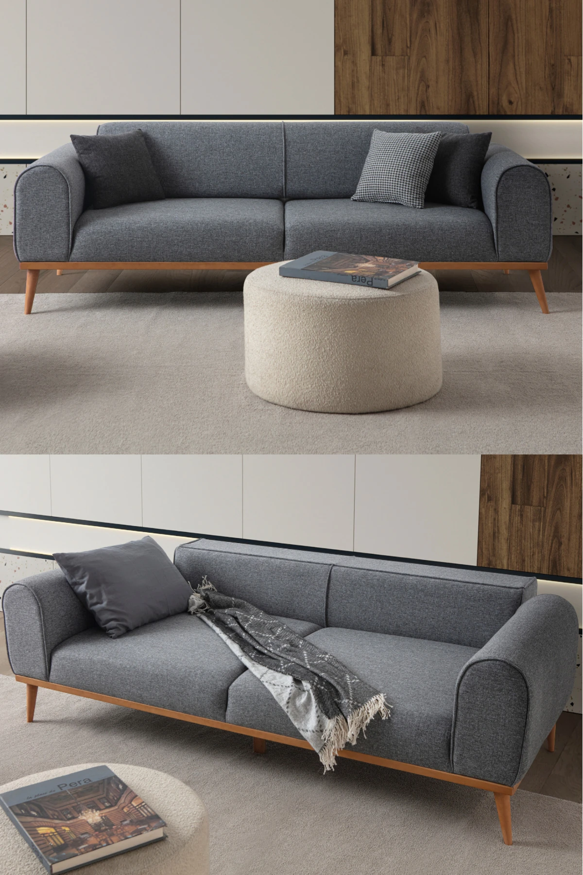 Rebull Üçlü Koltuk Gri