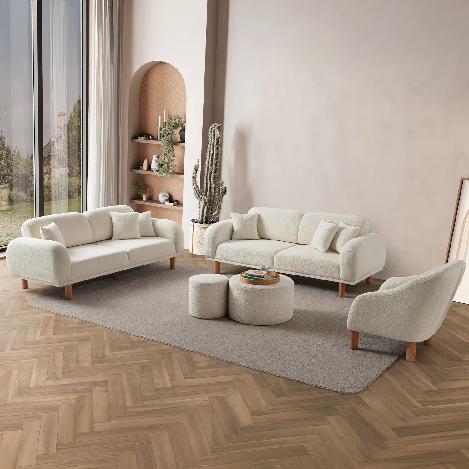 Regnum Koltuk Takımı 3+3+1 Krem