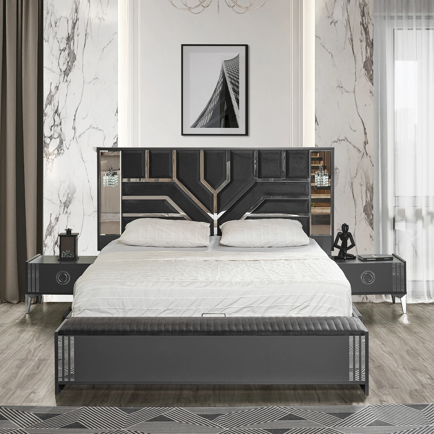 Roma Benchli Bazalı Karyola