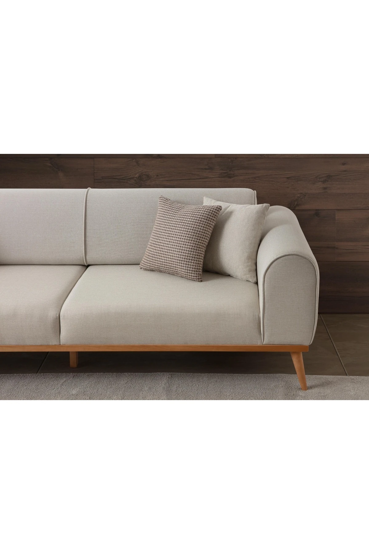 Rebul Üçlü Koltuk Krem