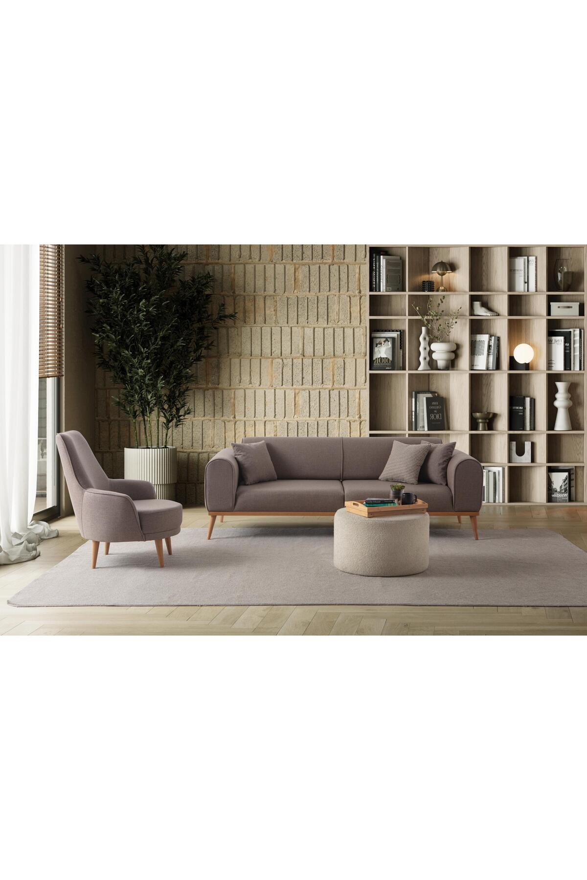 Rebull 3+3+1 Koltuk Takımı Kahverengi