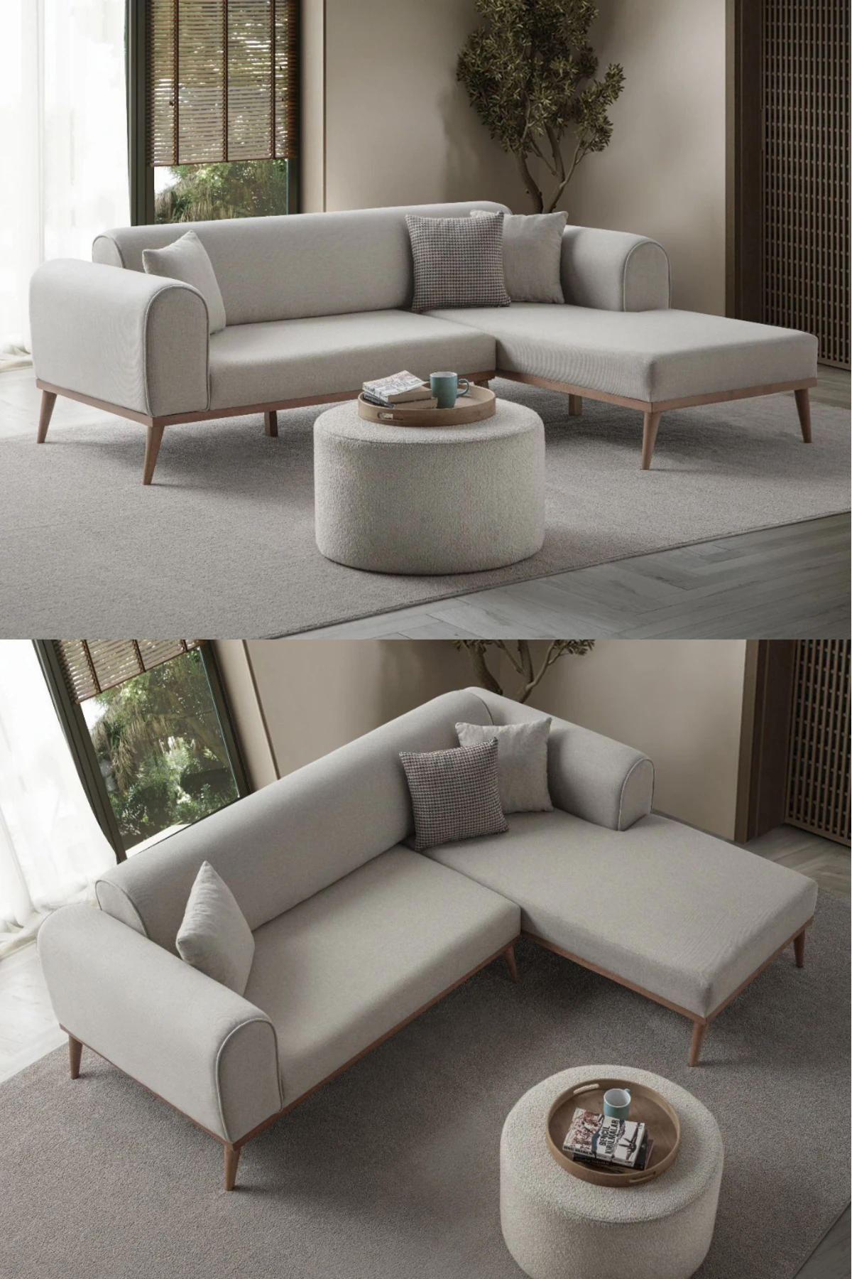 Rebull Köşe Koltuk Takımı Krem