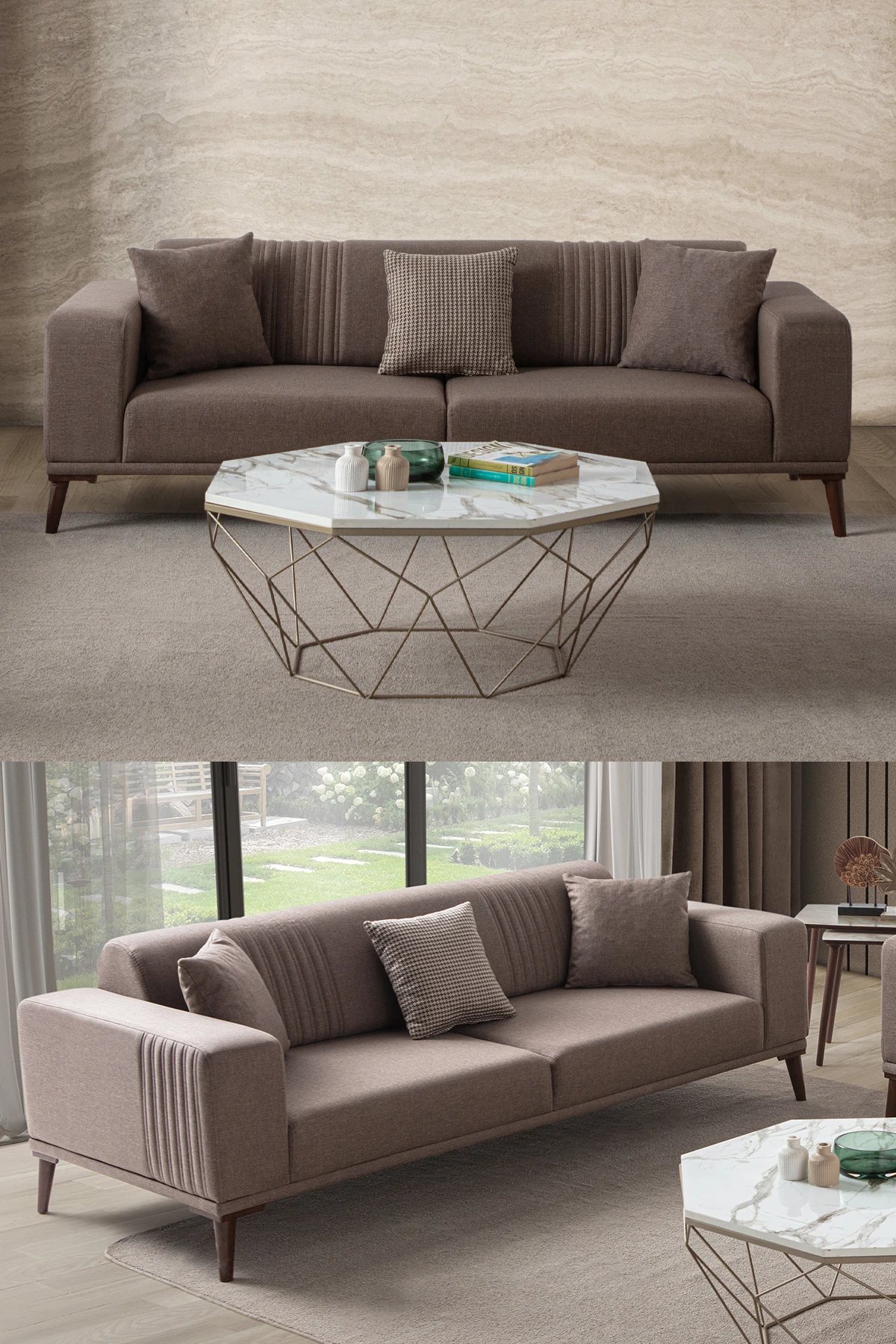 Regnar Üçlü Koltuk Kahverengi