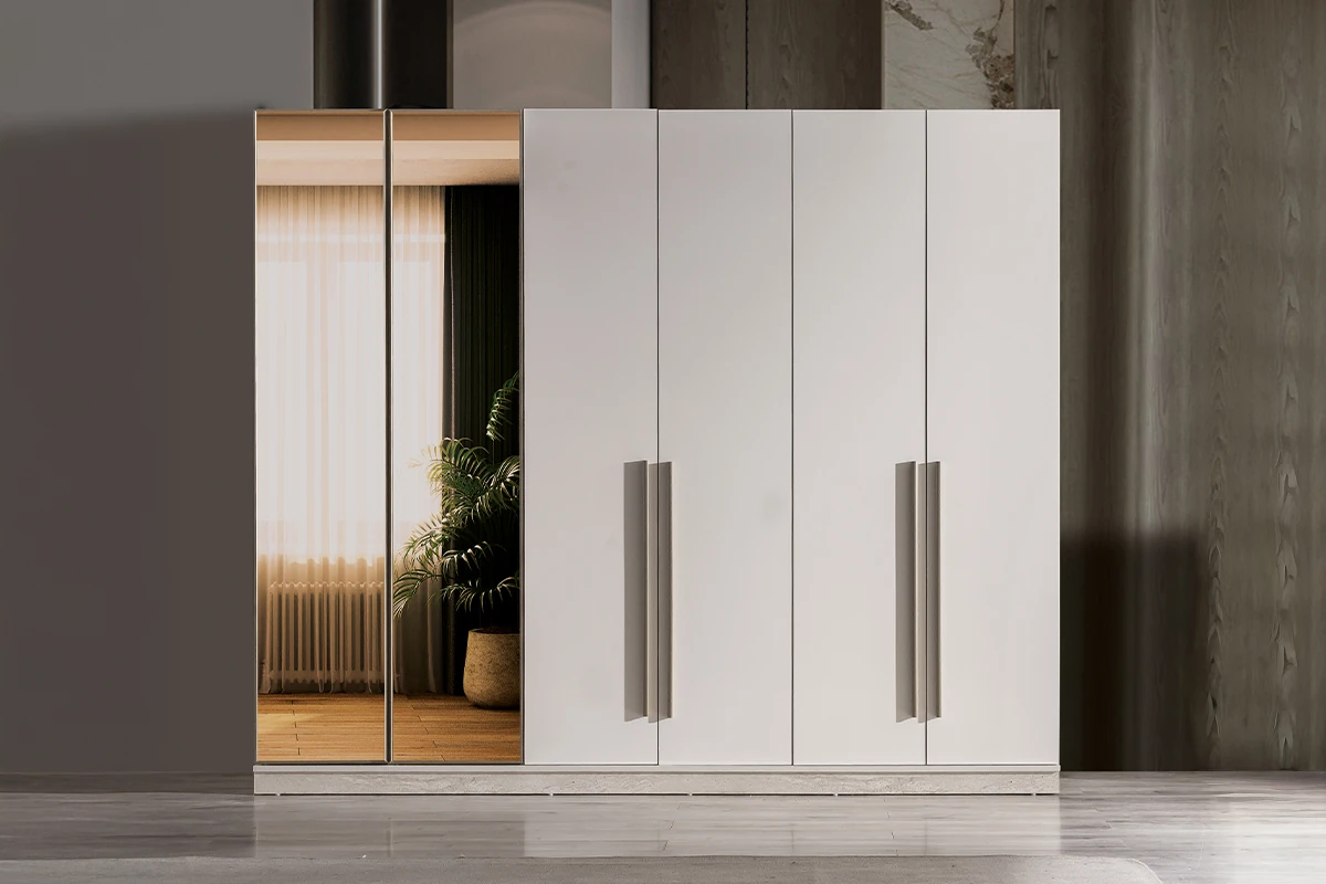 Sedef 6 Kapaklı Aynalı Gardırop