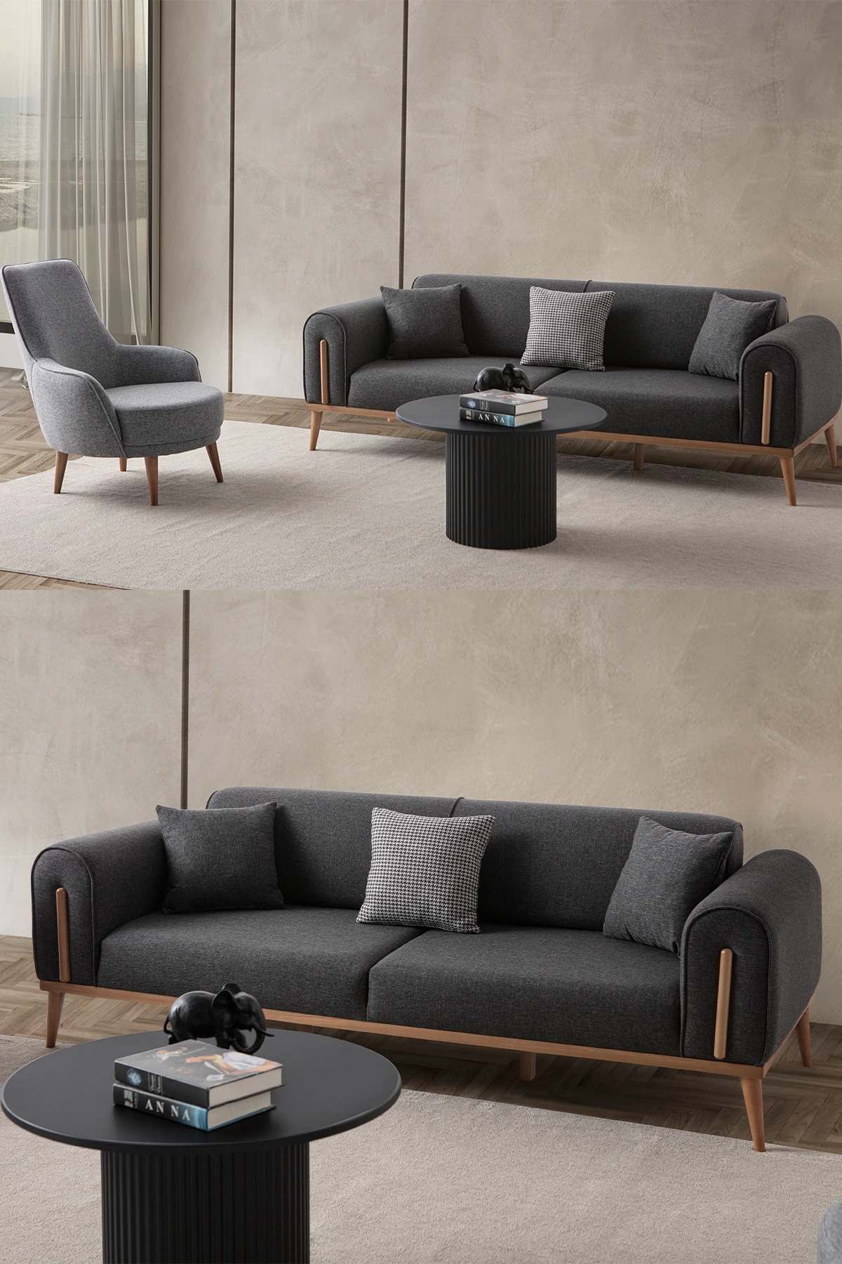 Riva 3+1 Koltuk Takımı Antrasit