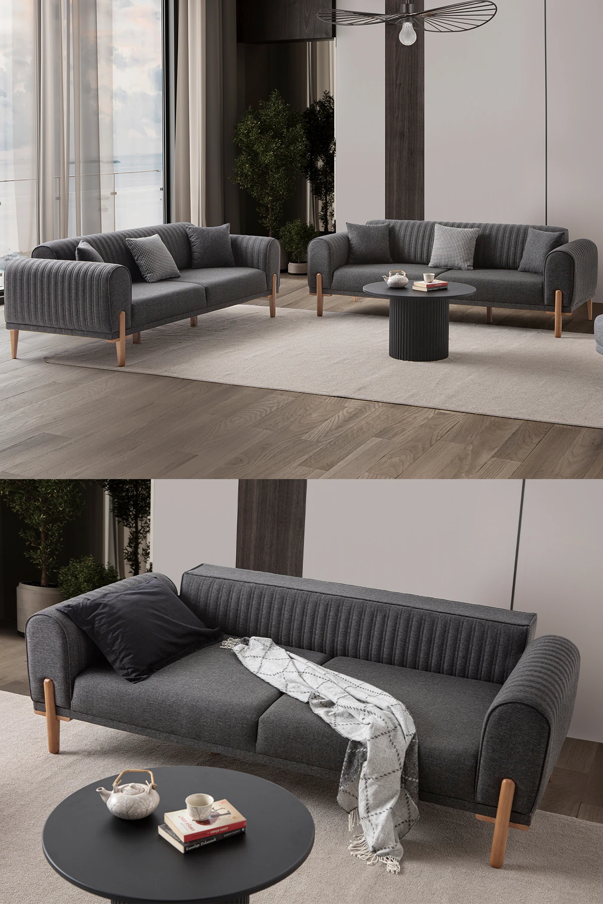 Galata 3+3 Koltuk Takımı Antrasit