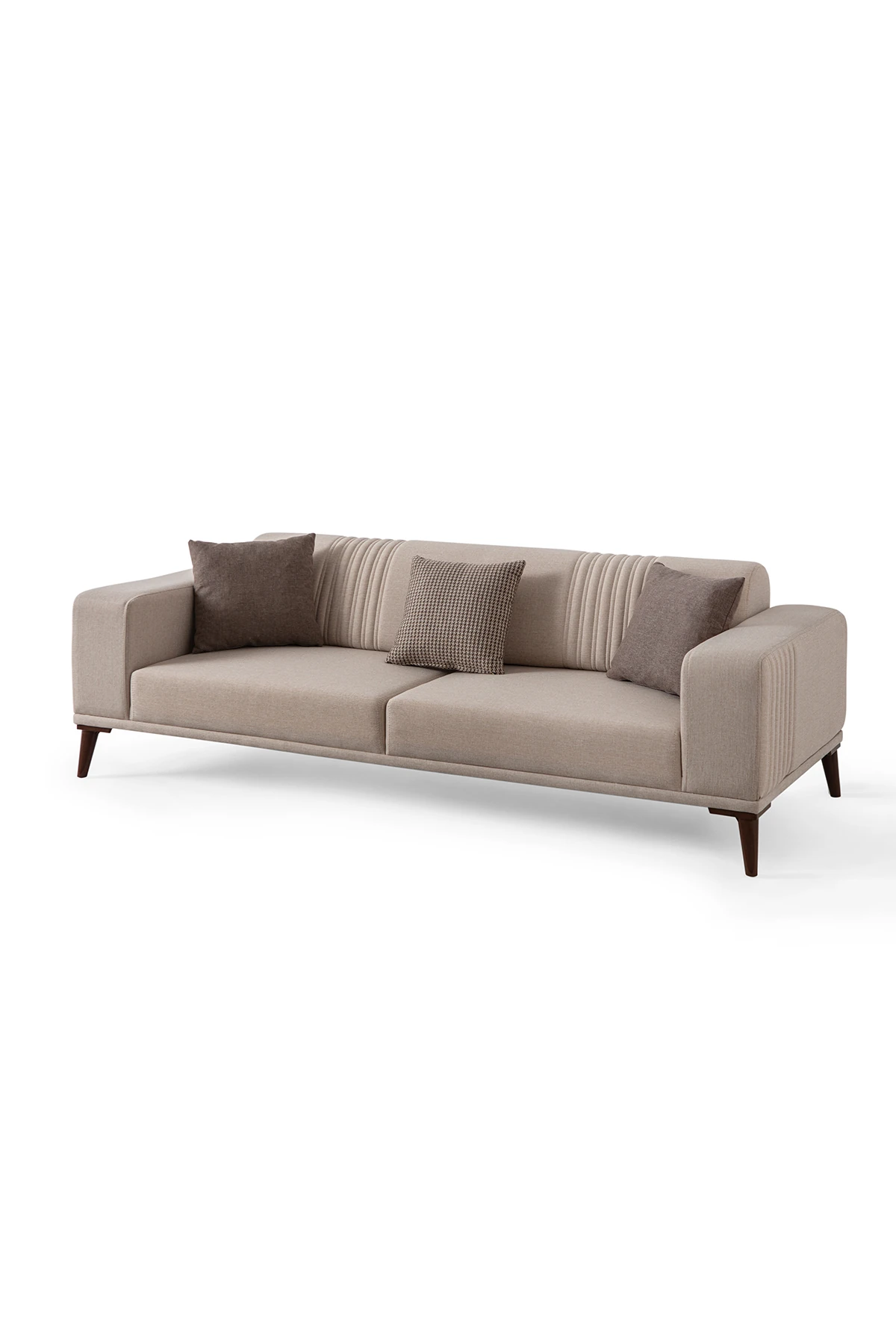 Regnar 3+3+1 Koltuk Takımı Sütlü Kahve + Kahverengi