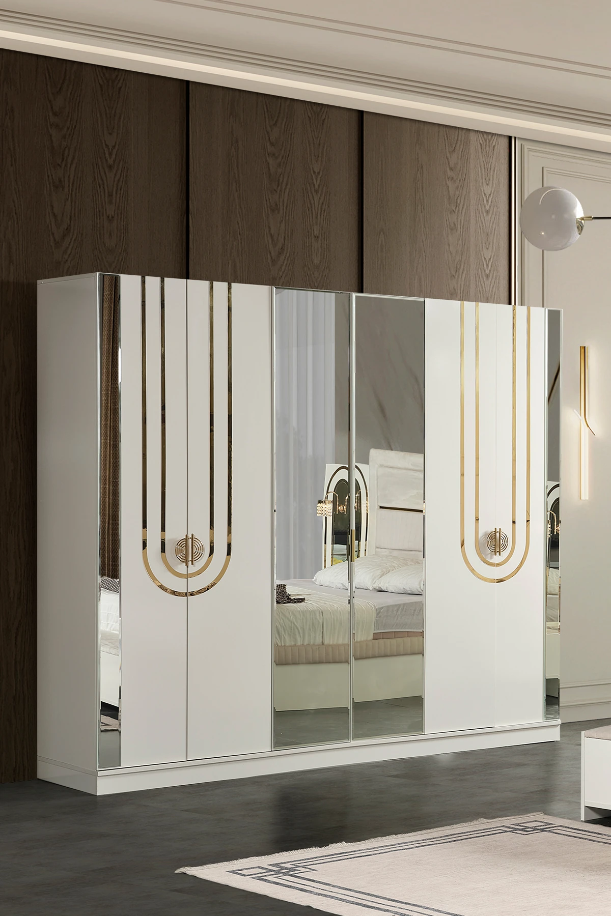 Safir 6 Kapaklı Aynalı Gardırop