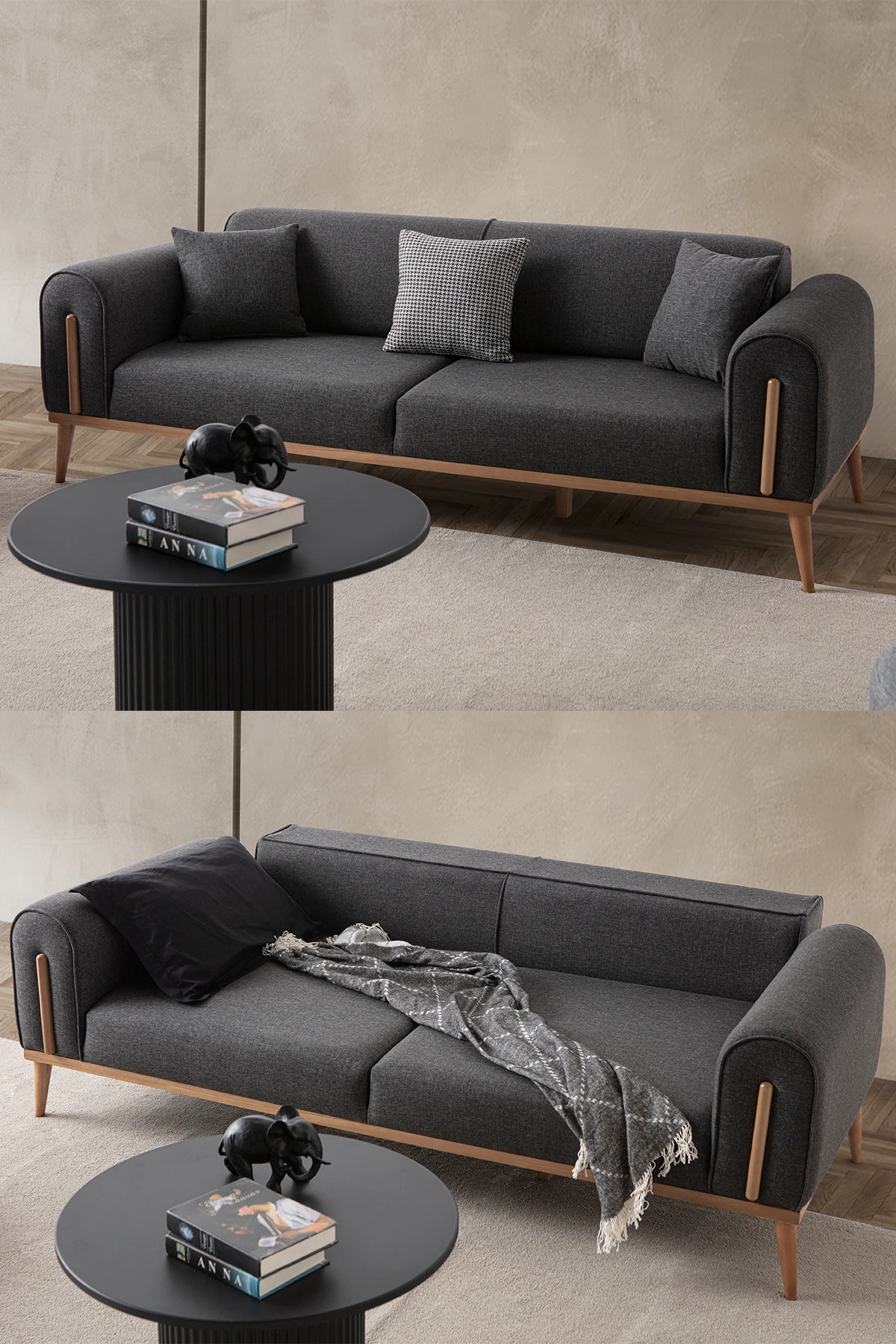 Riva Üçlü Koltuk Antrasit