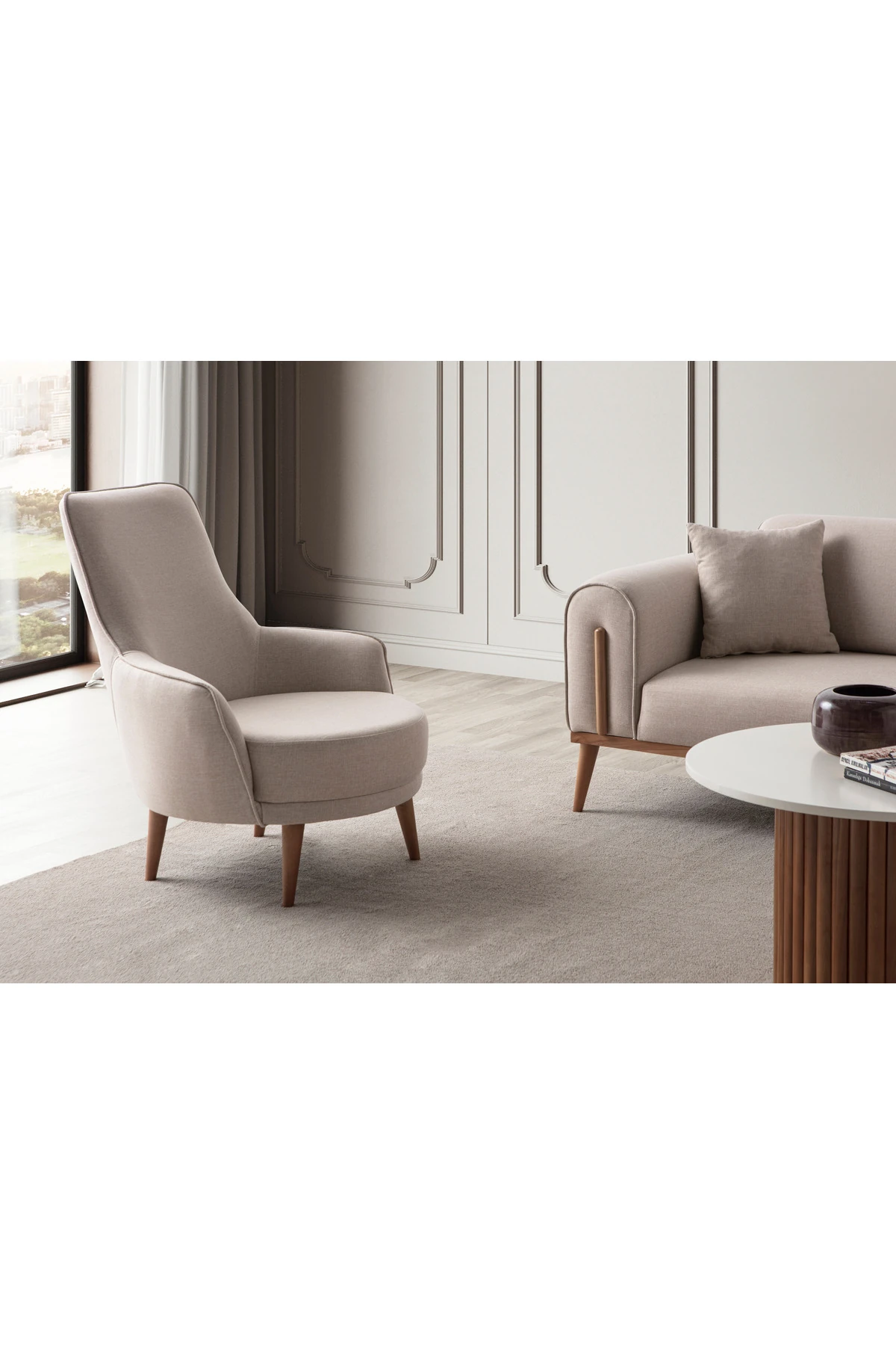 Riva 3+1 Koltuk Takımı Sütlü Kahve