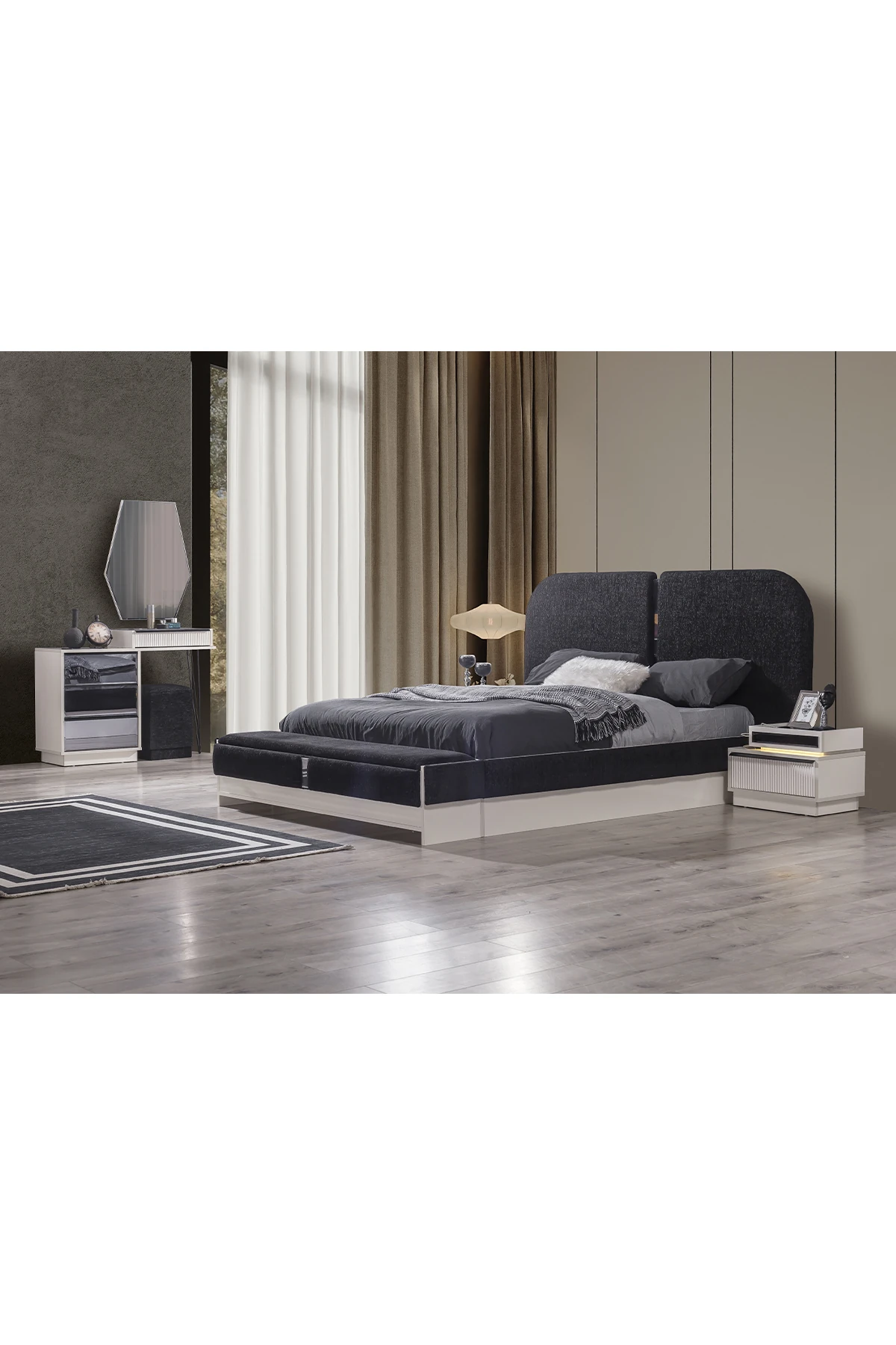 Diamond Bazalı Benchli Karyola