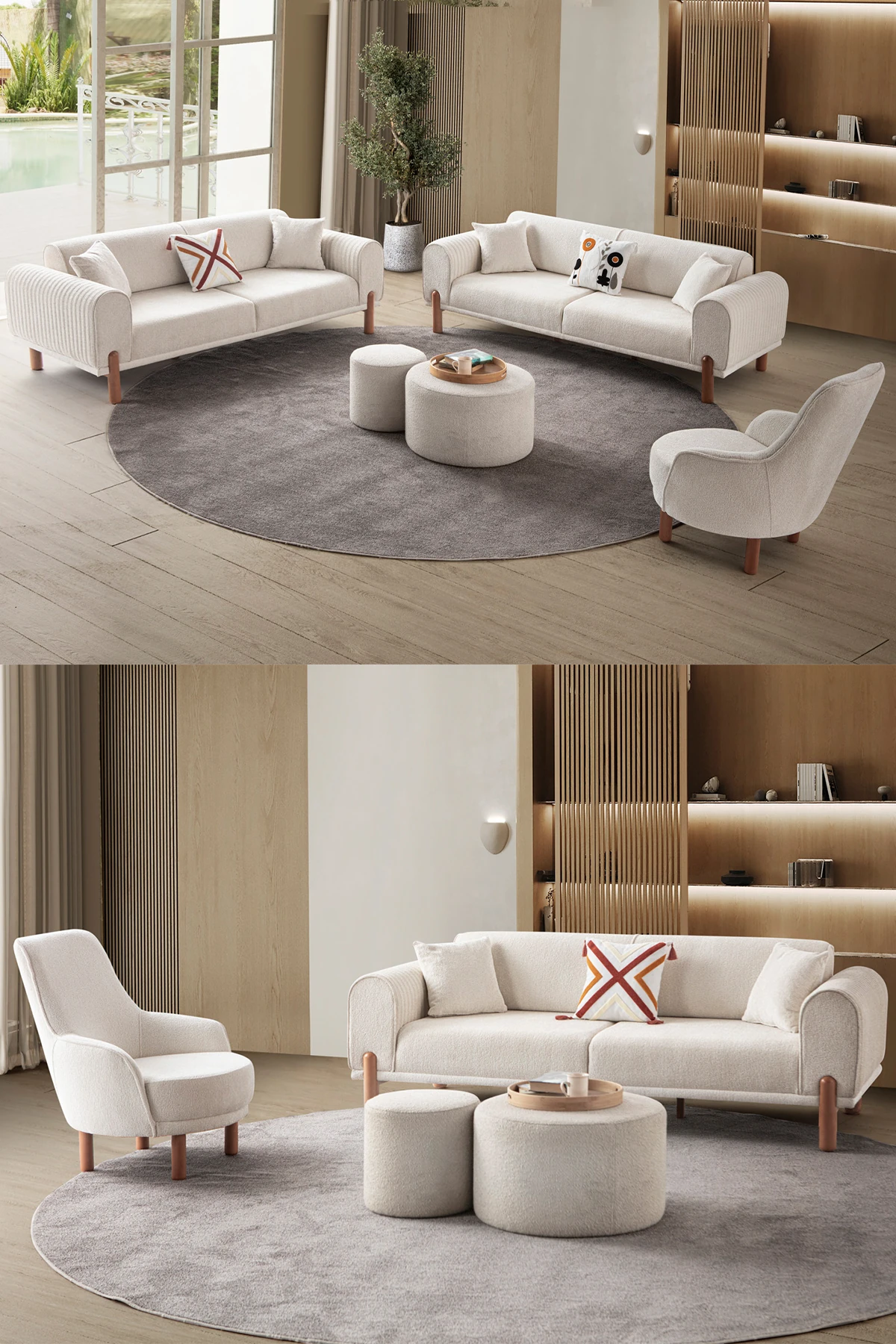 Armoni 3+3+1+1 Koltuk Takımı Krem