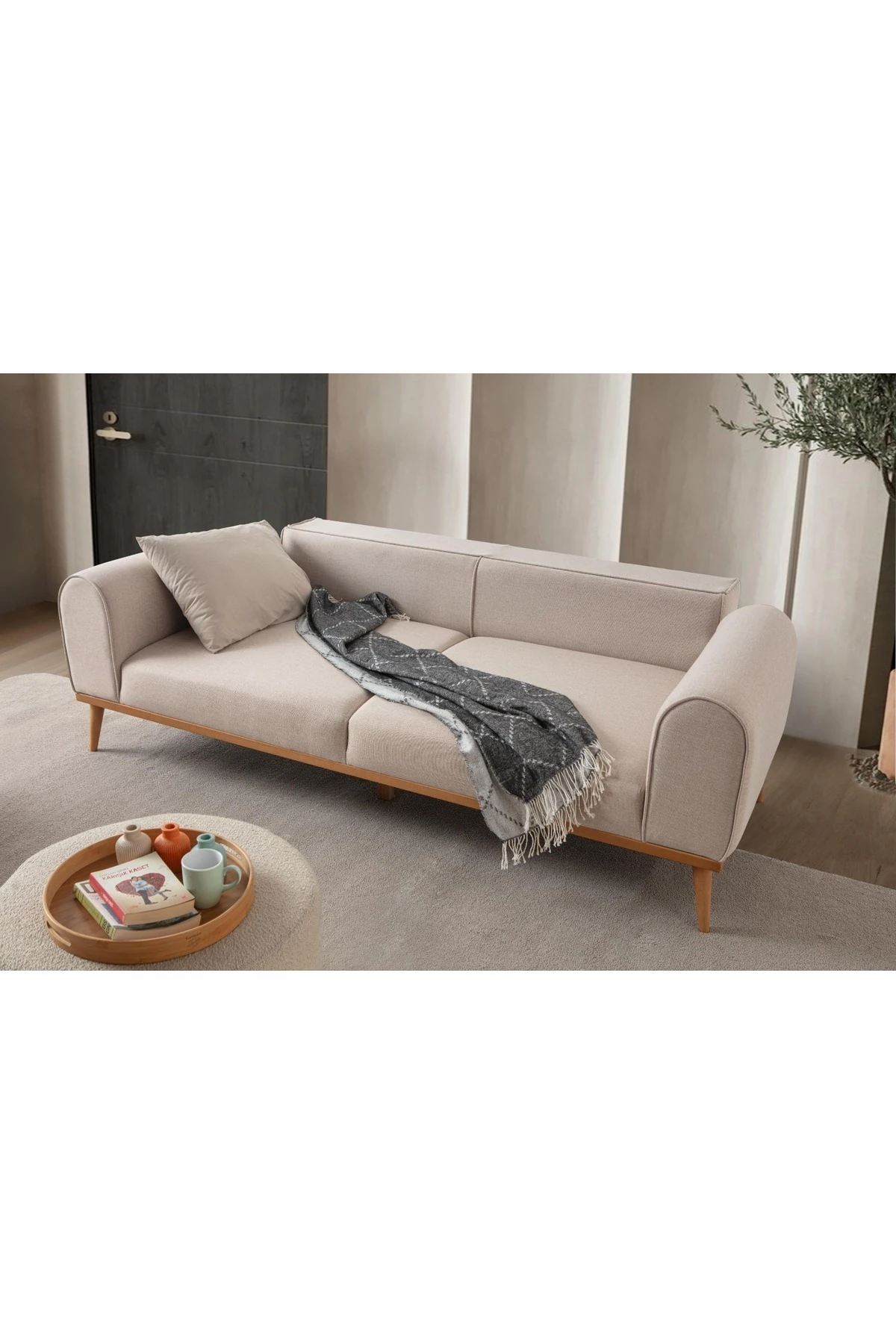 Rebull 3+3+1+1 Koltuk Takımı Sütlü Kahve