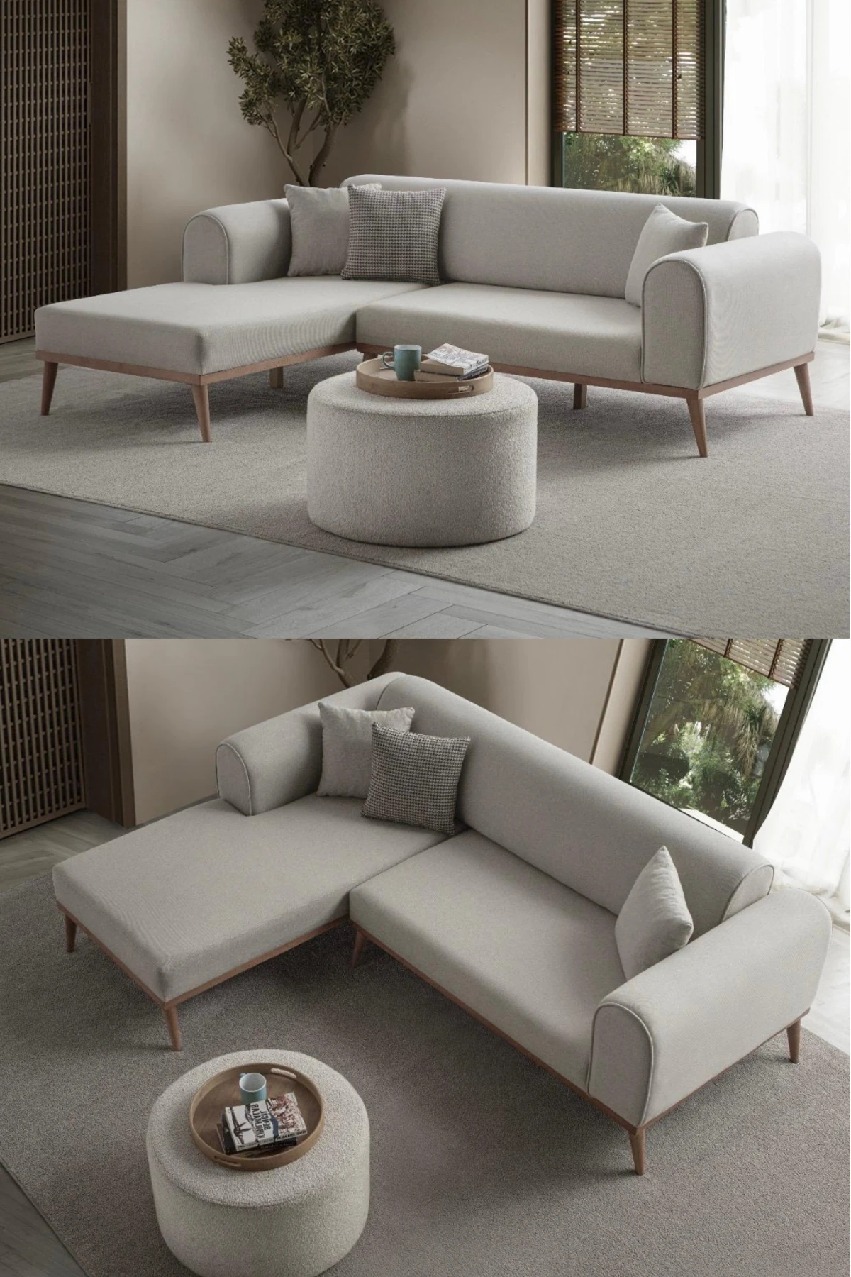 Rebull Köşe Koltuk Takımı Krem