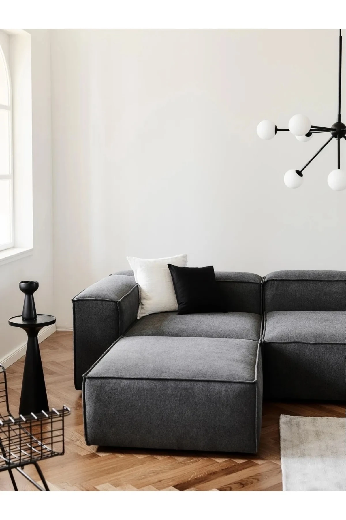 Mira Relax 4 Modül Köşe Koltuk Keten Antrasit