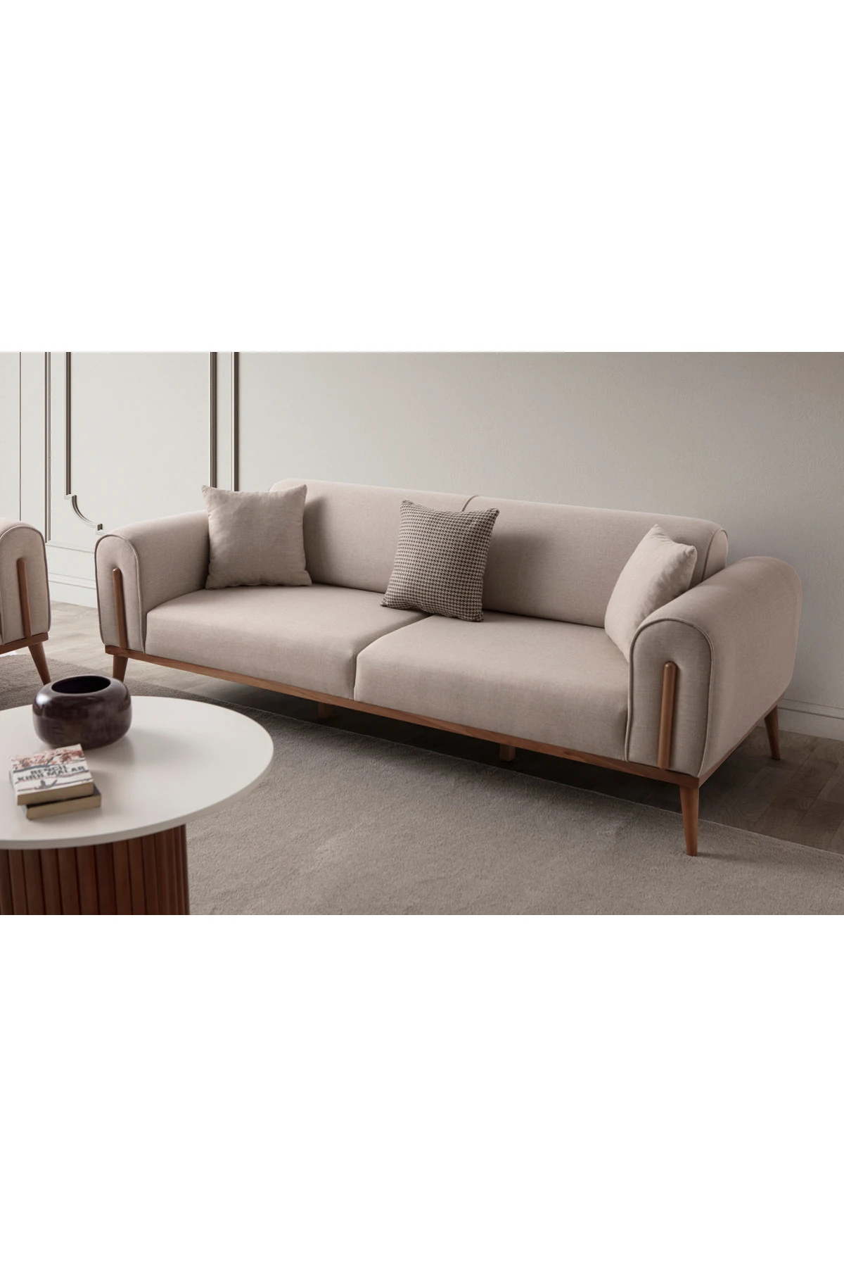 Riva 3+3+1+1 Koltuk Takımı Sütlü Kahve