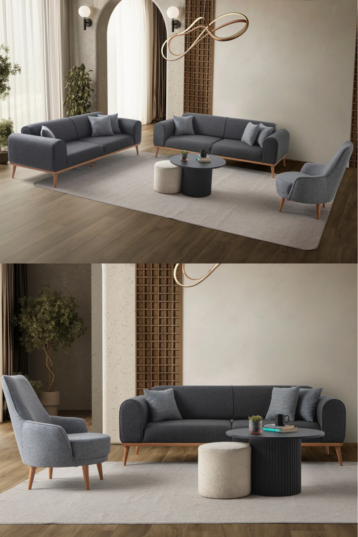 Rebul 3+3+1 Koltuk Takımı Antrasit