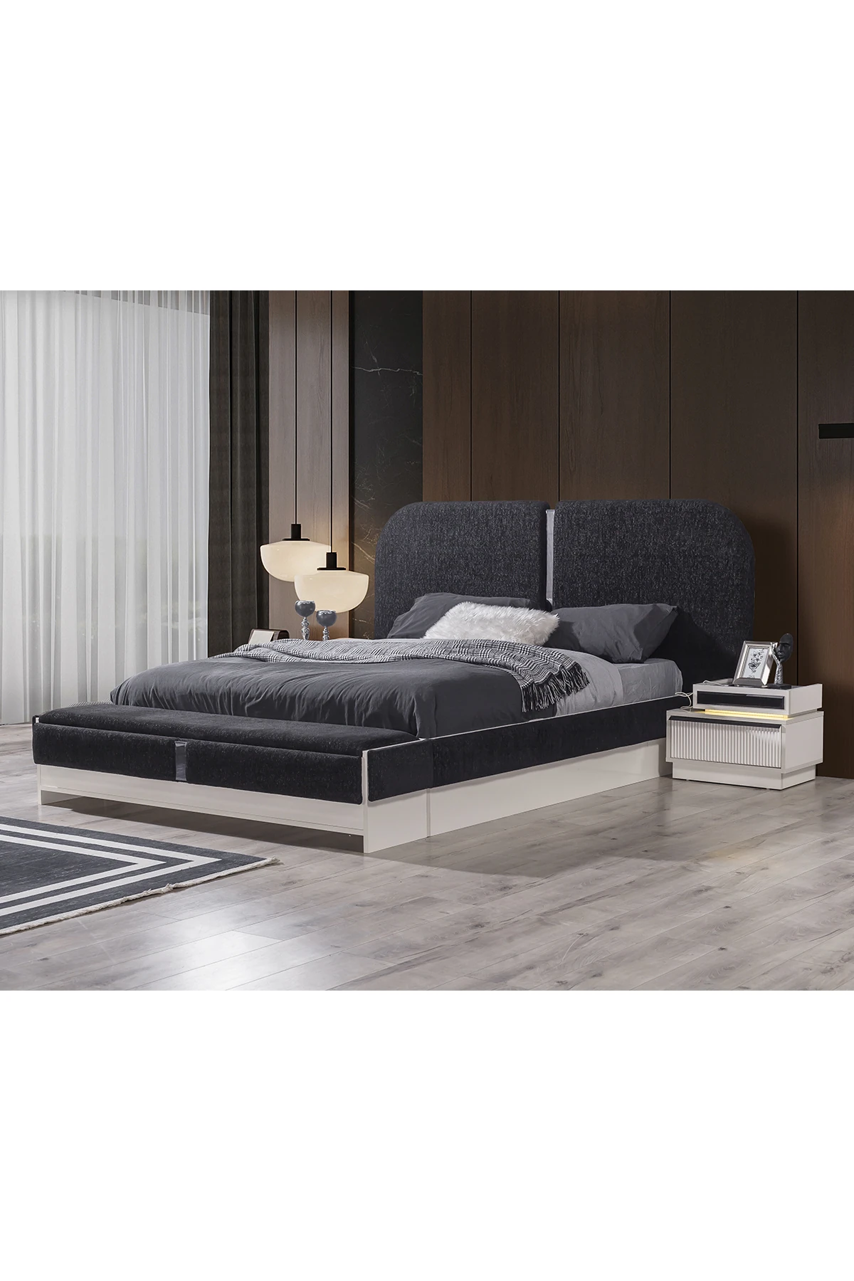 Diamond Bazalı Benchli Karyola