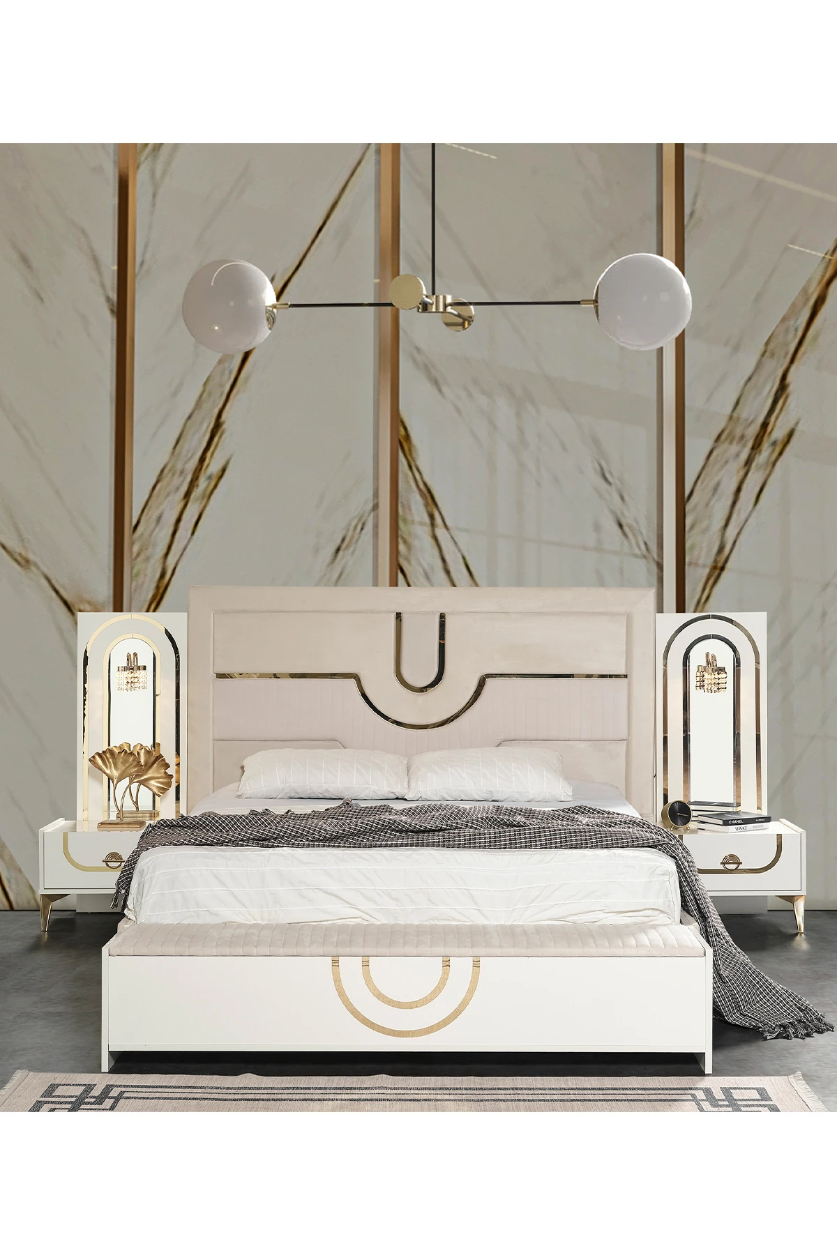 Safir Bazalı Karyola + Bench