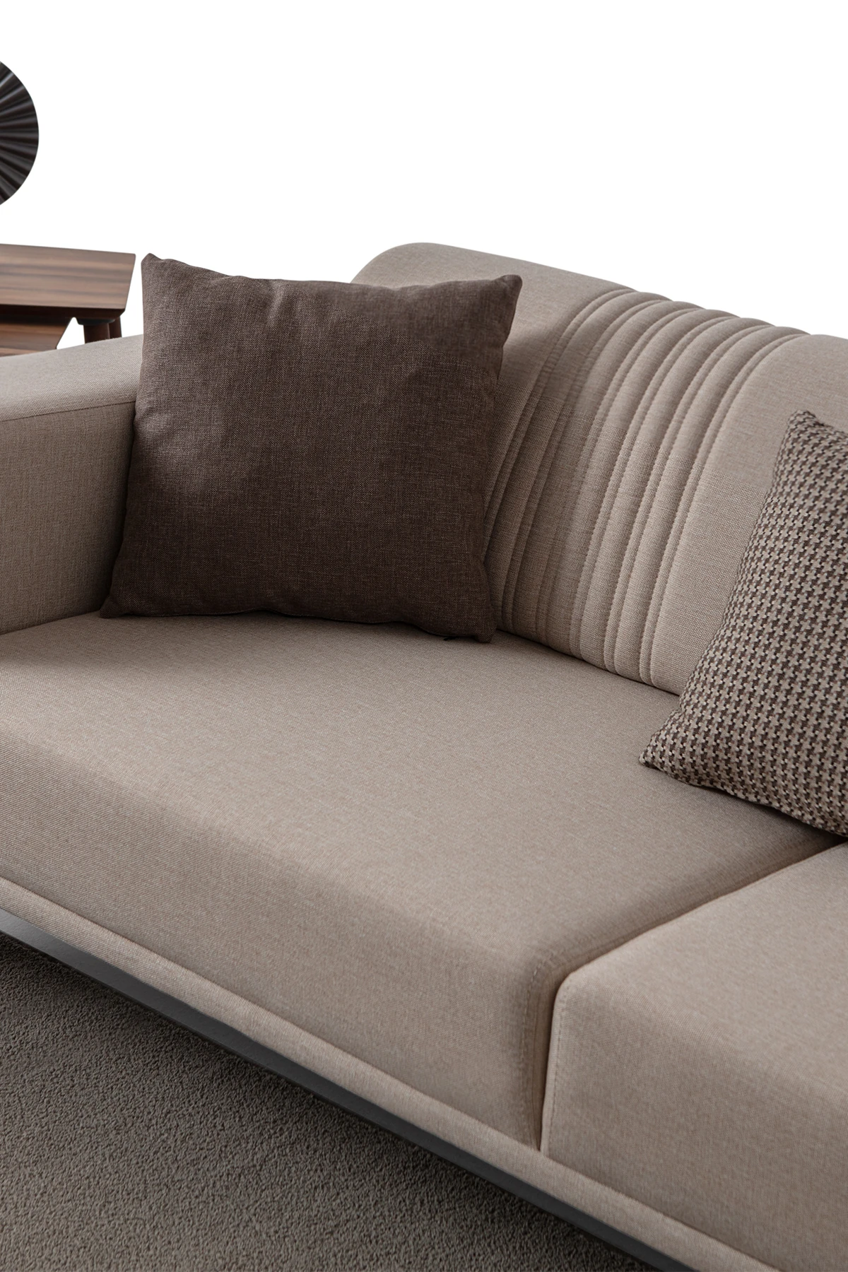 Regnar 3+3+1 Koltuk Takımı Sütlü Kahve + Kahverengi