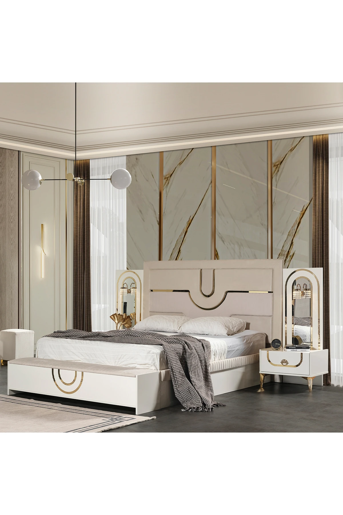 Safir Bazalı Karyola + Bench