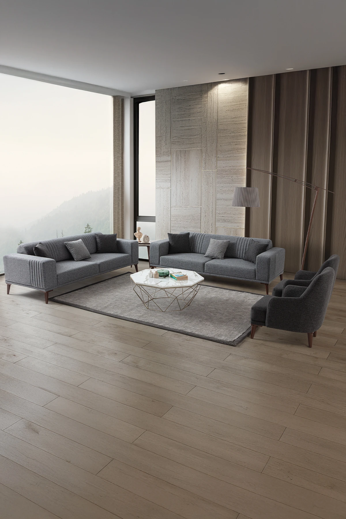 Regnar 3+3+1+1 Koltuk Takımı Gri