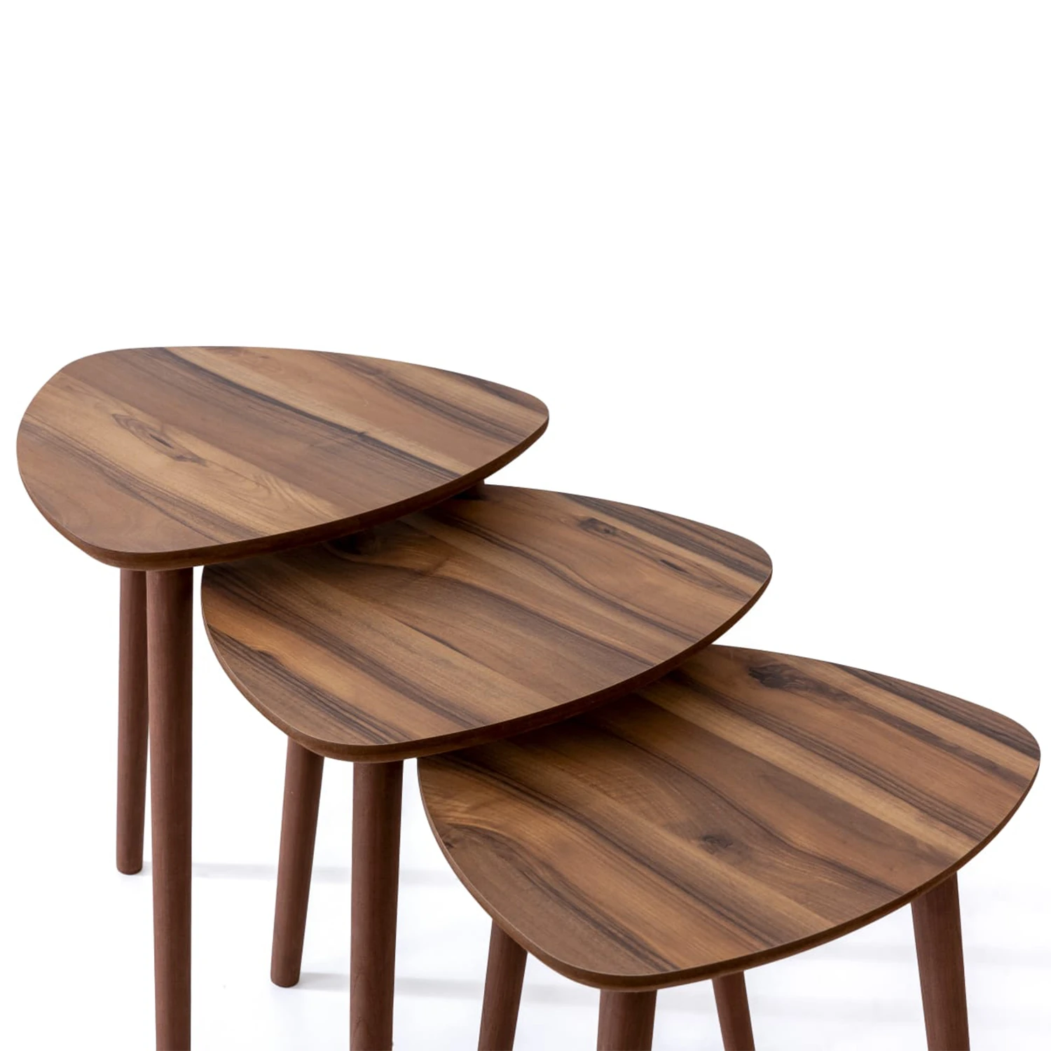 Vera Üçlü Zigon Sehpa Kahverengi