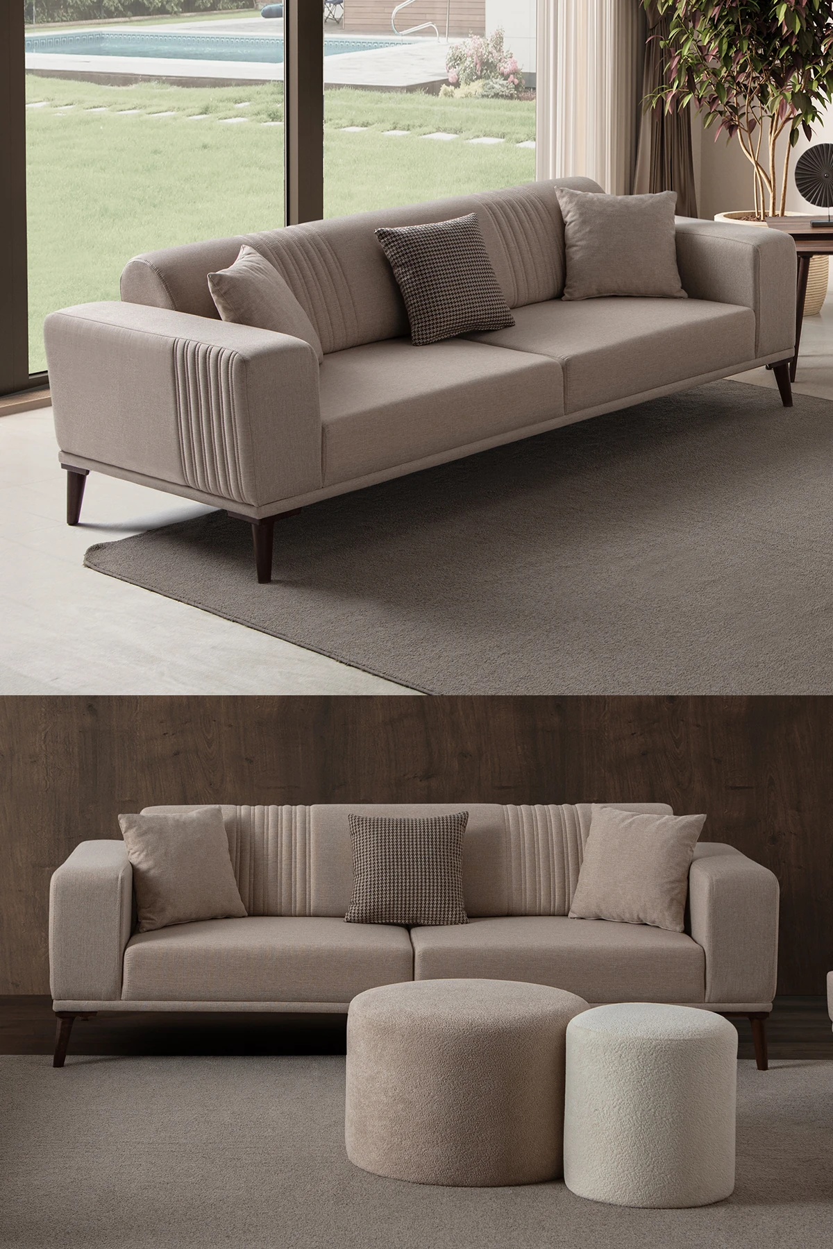 Regnar Üçlü Koltuk Sütlü Kahve