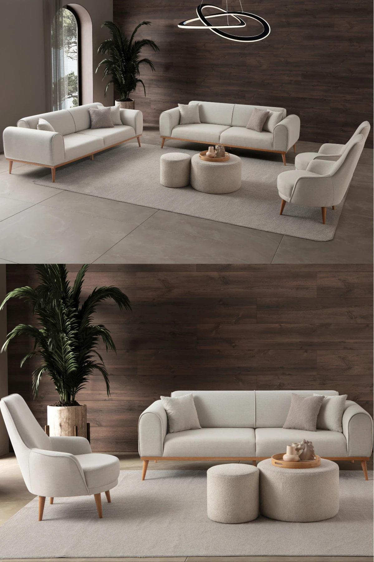 Rebull 3+3+1+1 Koltuk Takımı Bej