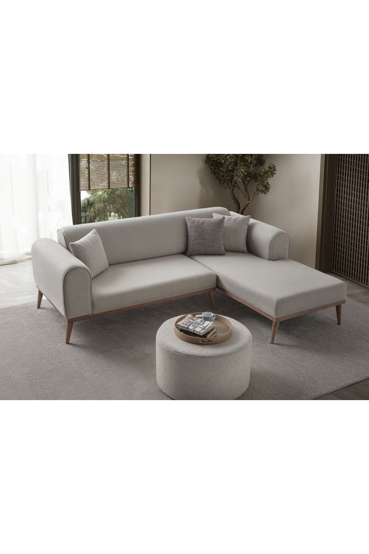 Rebull Köşe Koltuk Takımı Krem