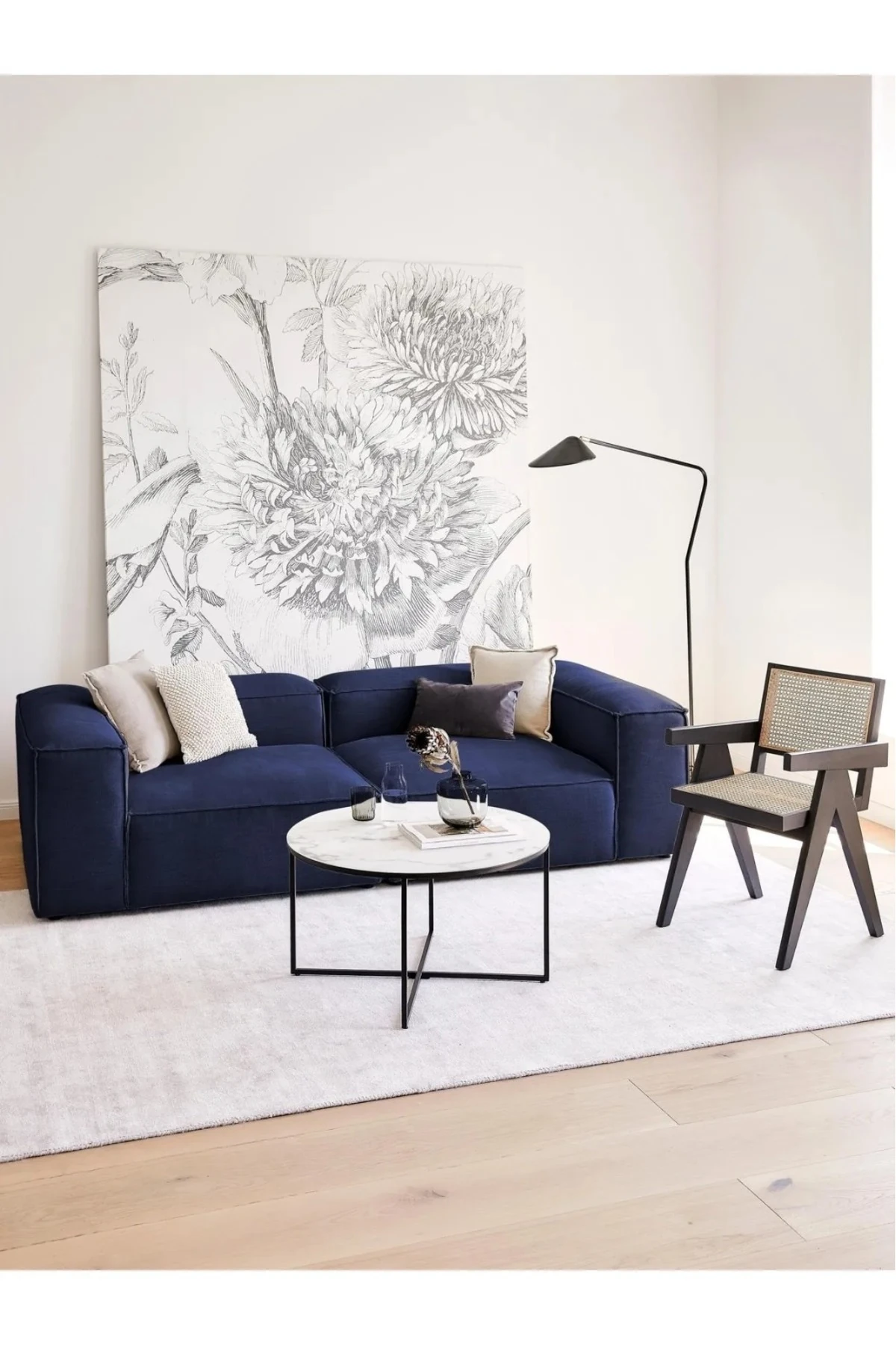 Mira 2 Modüler İkili Koltuk Keten Lacivert