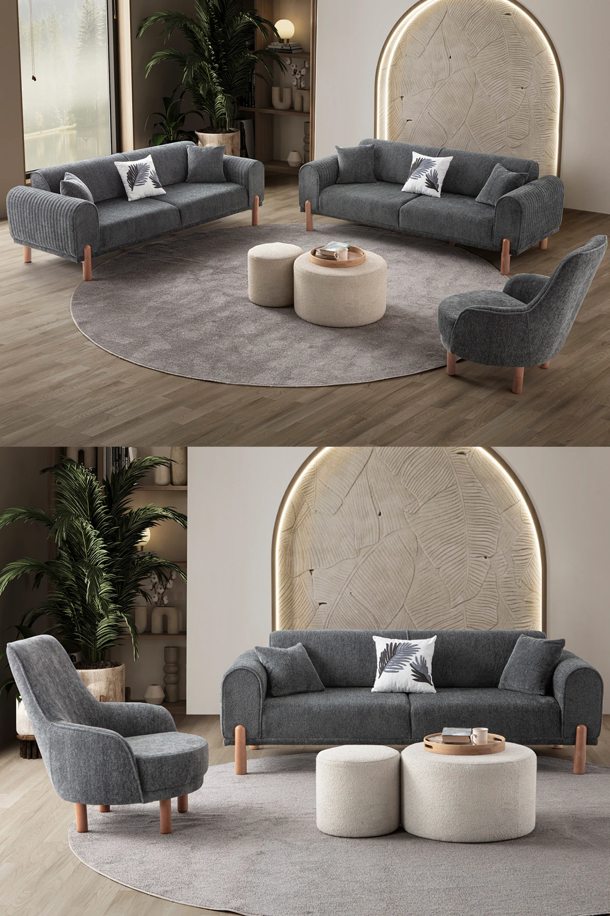 Armoni 3+3+1 Koltuk Takımı Antrasit