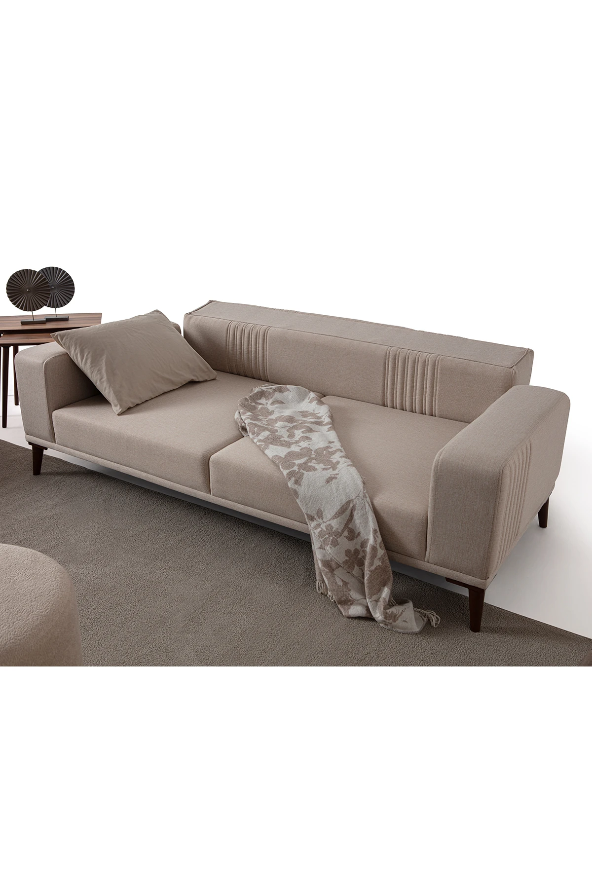 Regnar 3+3+1 Koltuk Takımı Sütlü Kahve + Kahverengi