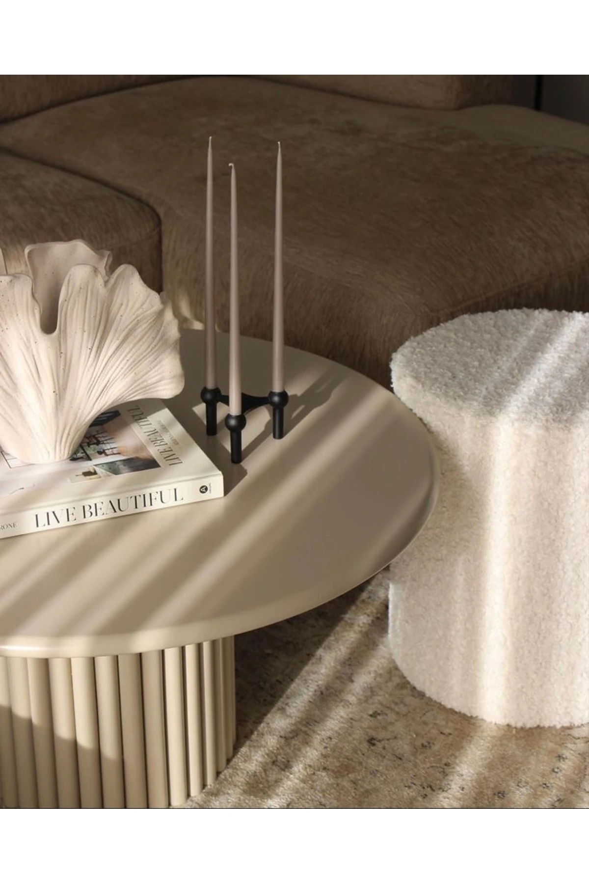 Bella Tasarım Yuvarlak Karamel Sehpa