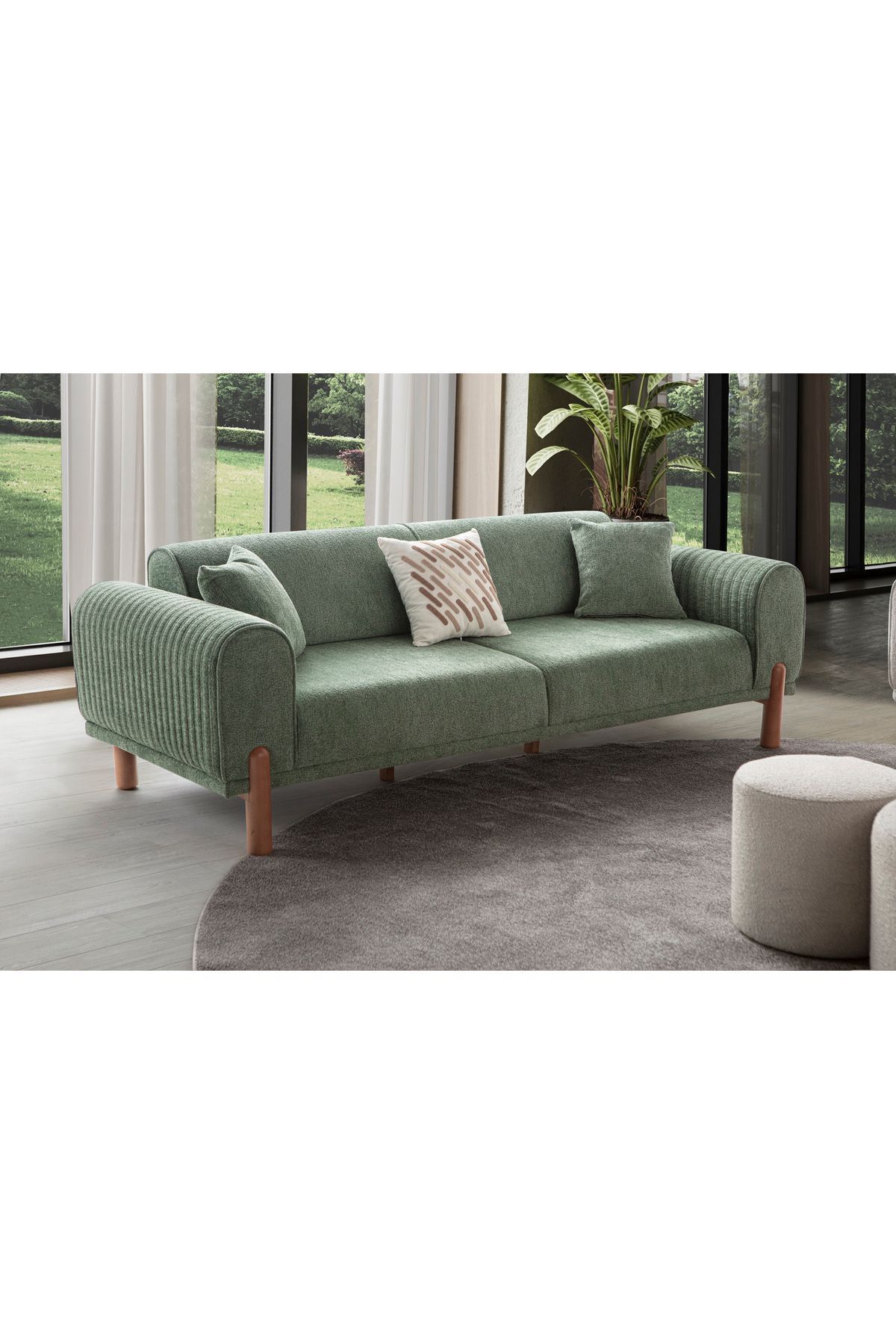 Armoni Üçlü Koltuk Yeşil